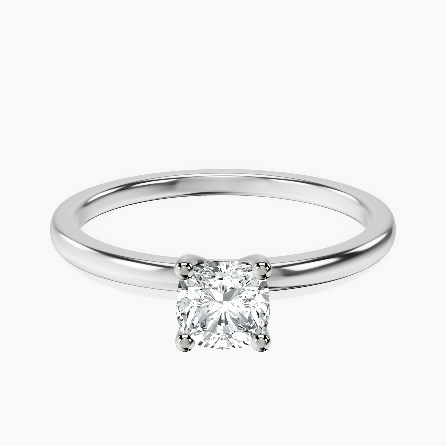 Platinum Four Prong Solitaire 1.5mm Lab Diamond Ring front image