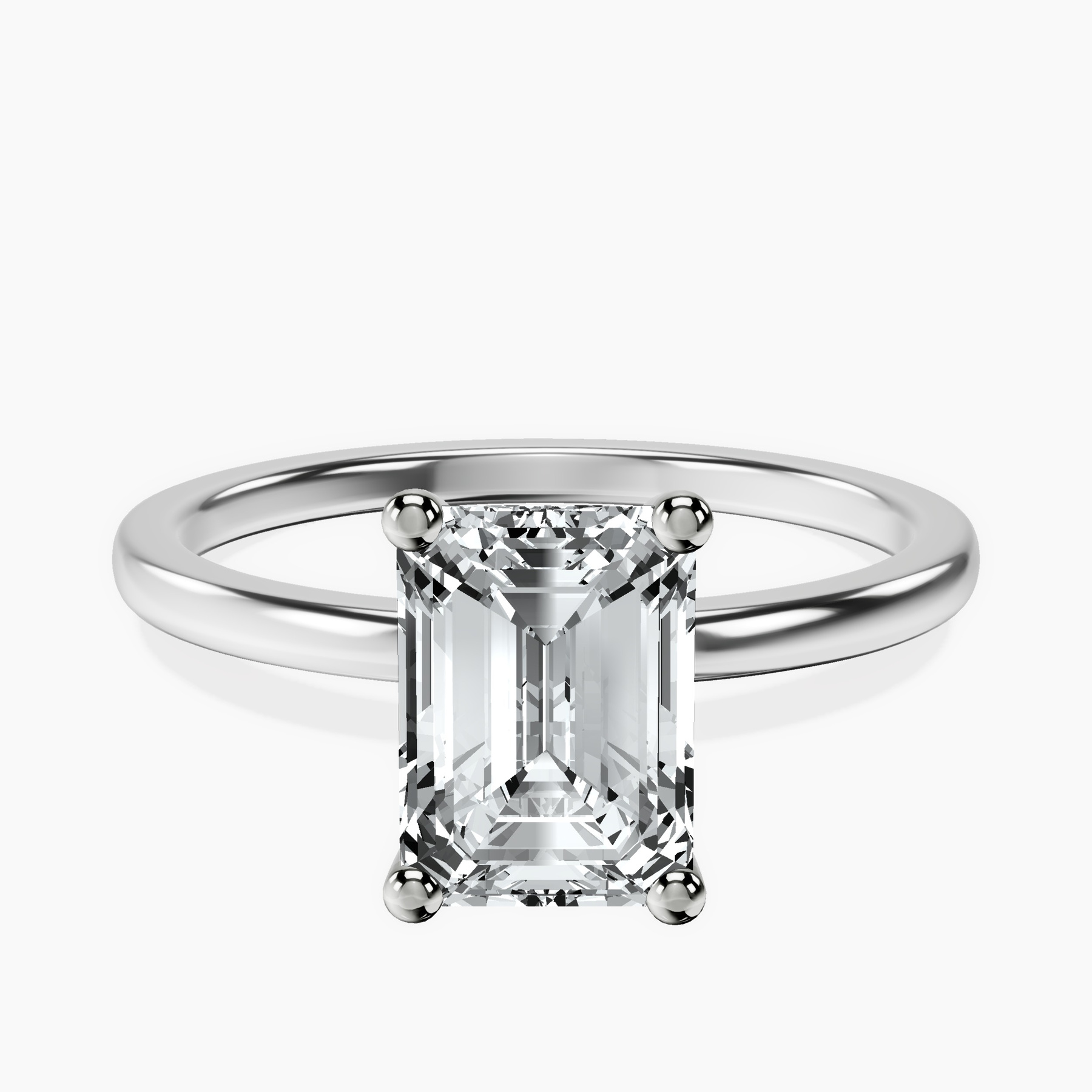 9ct White Gold Four Prong Solitaire 1.5mm Lab Diamond Ring front image