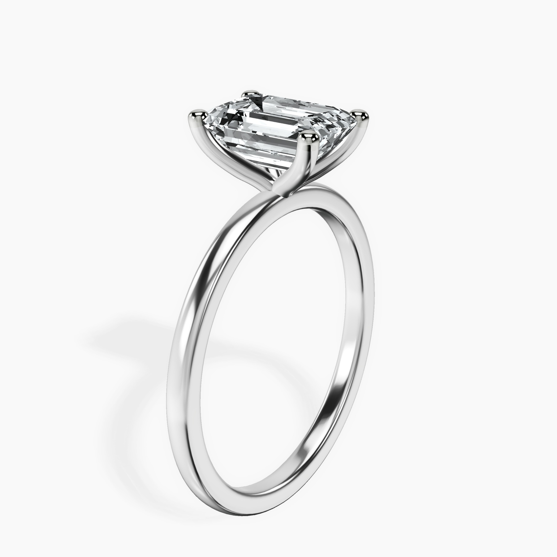 10kt White Gold Four Prong Solitaire 1.5mm Lab Diamond Ring standing product image one