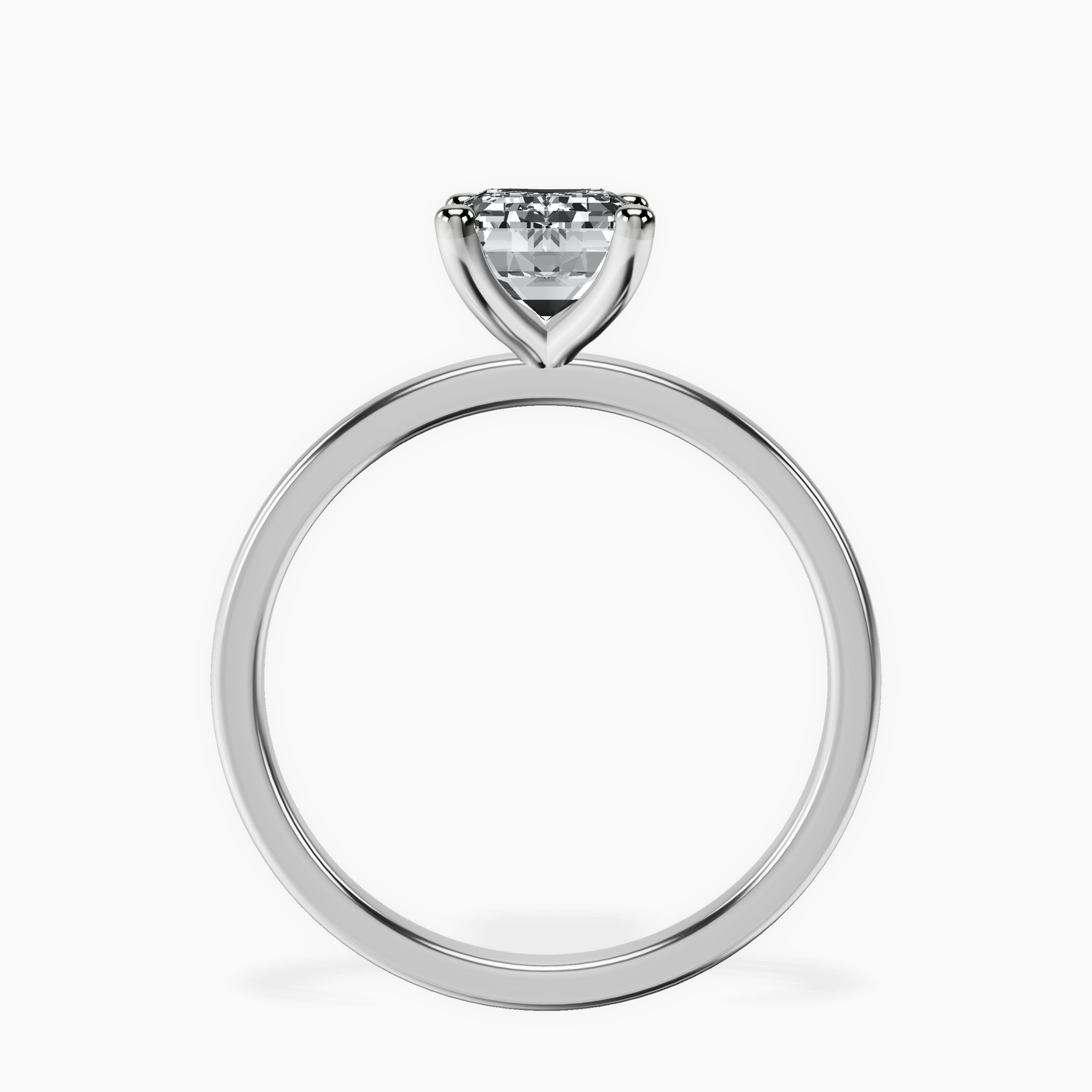 10kt White Gold Four Prong Solitaire 1.5mm Lab Diamond Ring side right image one