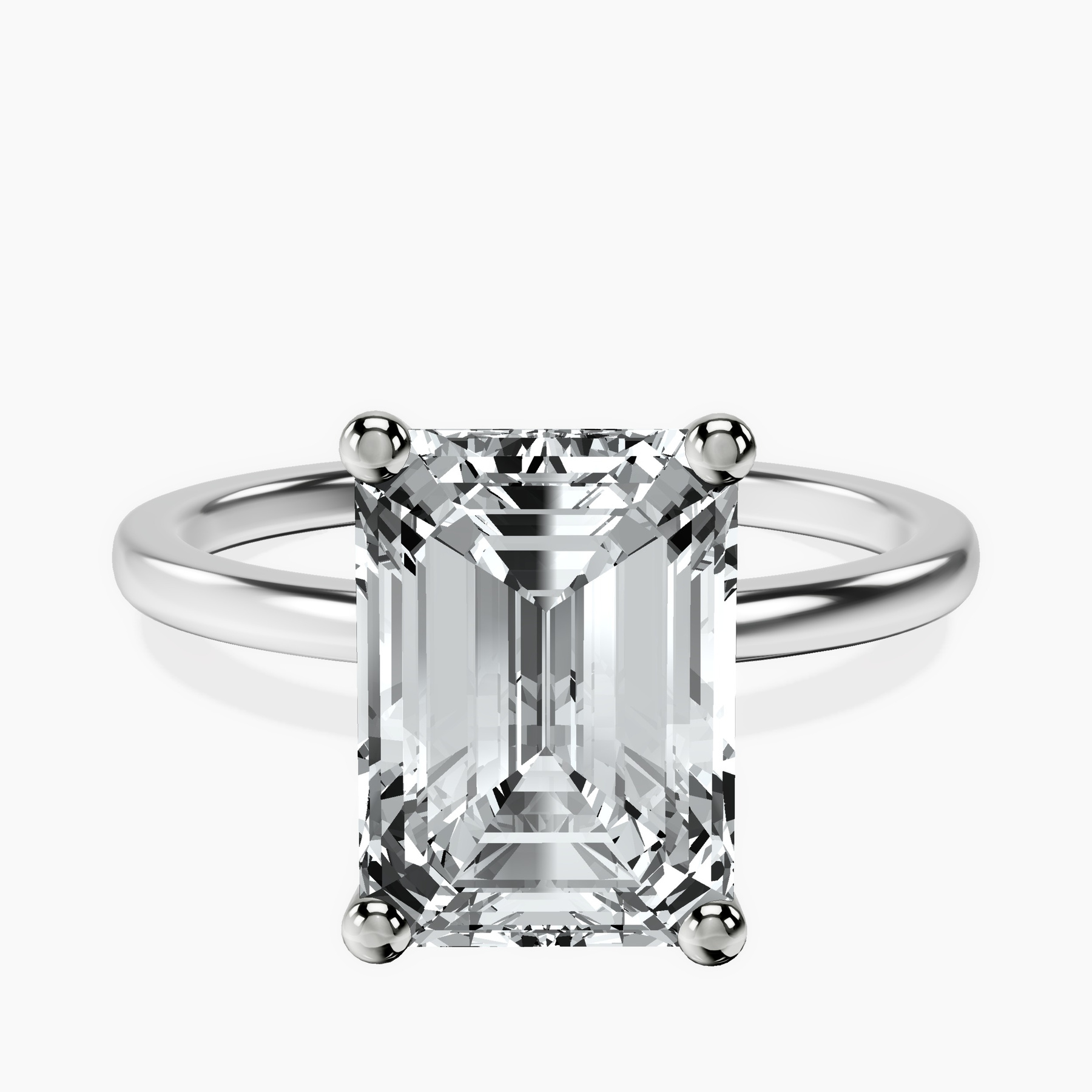 Platinum Four Prong Solitaire 1.5mm Lab Diamond Ring front image