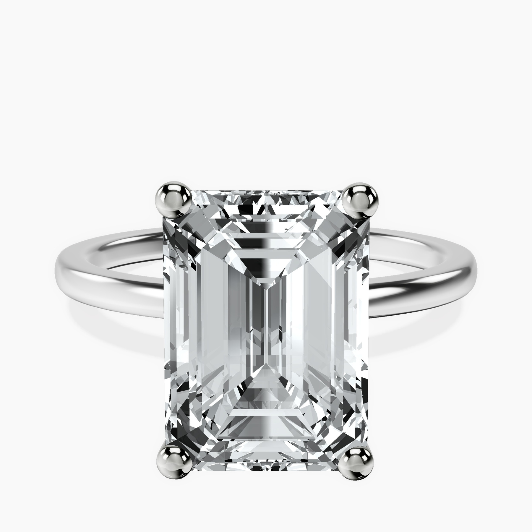 Platinum Four Prong Solitaire 1.5mm Lab Diamond Ring front image