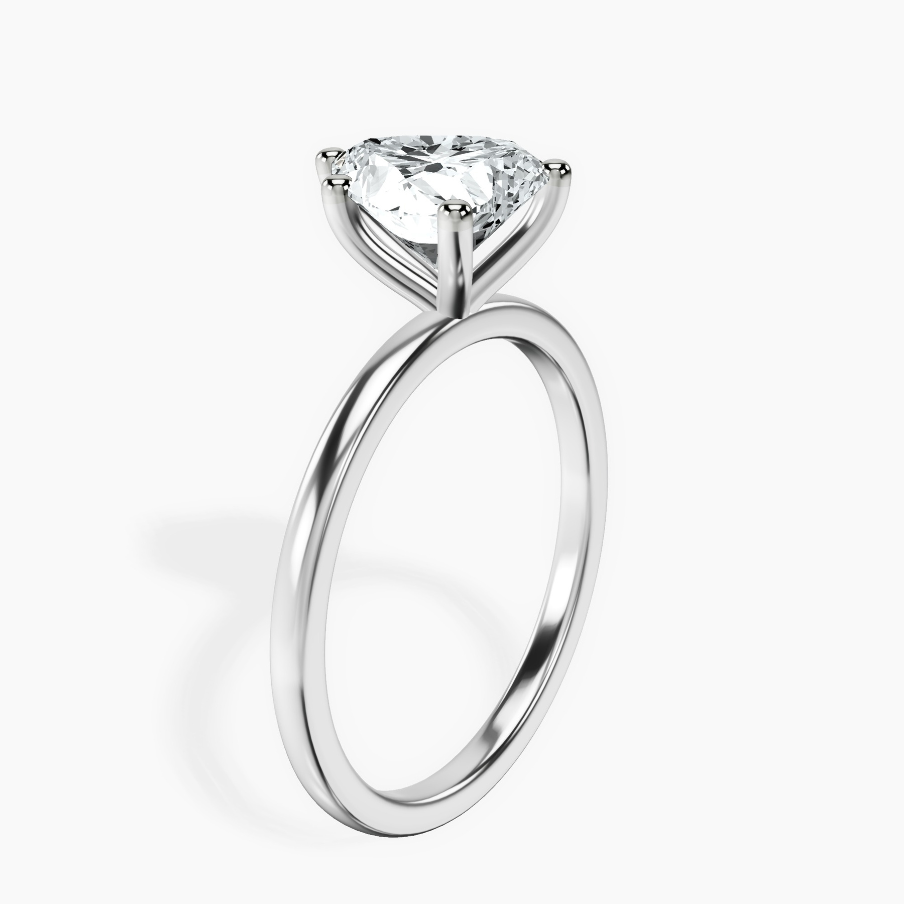 10kt White Gold Four Prong Solitaire 1.5mm Lab Diamond Ring standing product image one