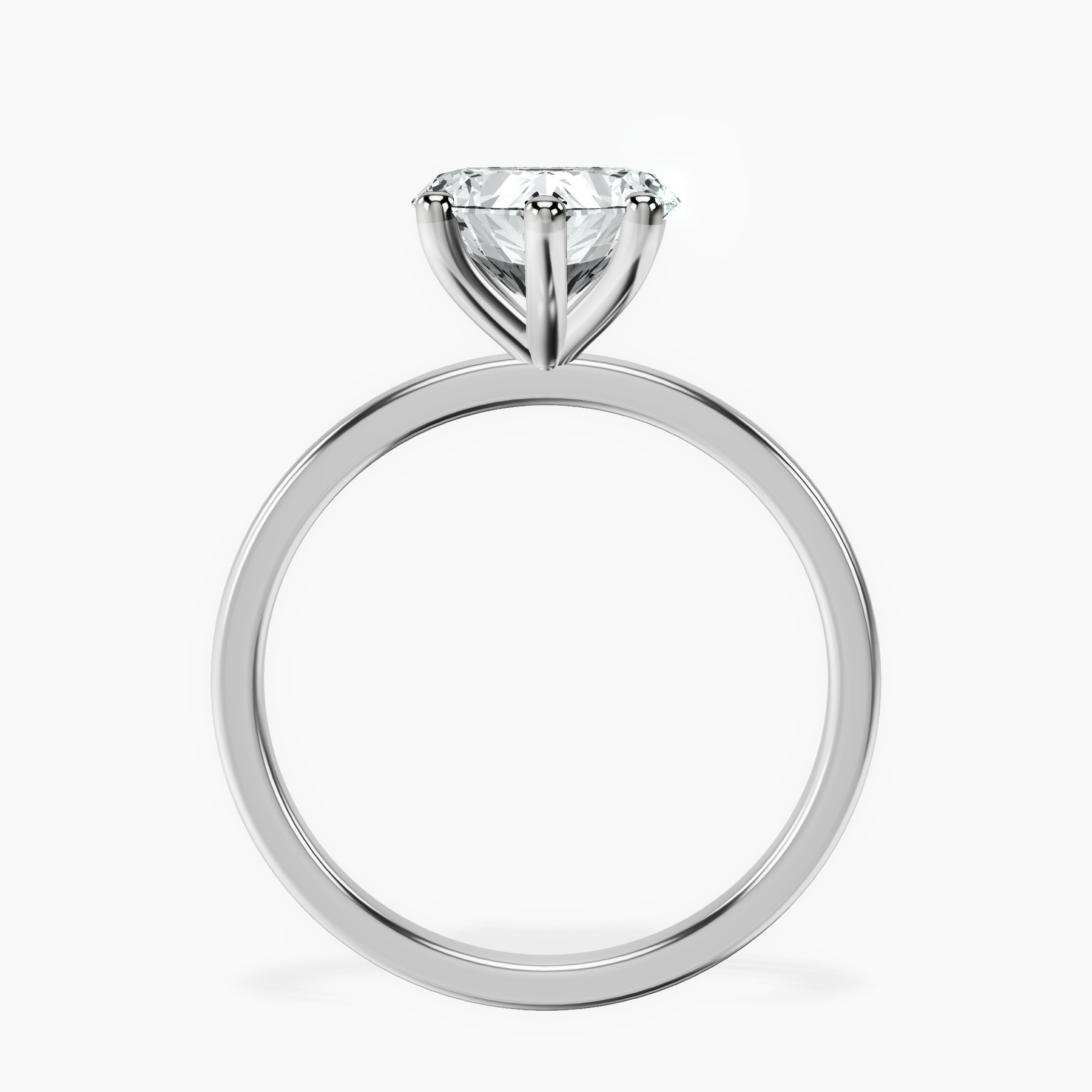 10kt White Gold Four Prong Solitaire 1.5mm Lab Diamond Ring side right image one
