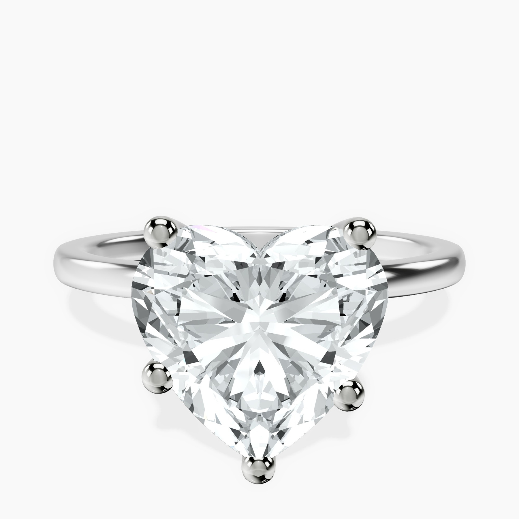 Platinum Four Prong Solitaire 1.5mm Lab Diamond Ring front image