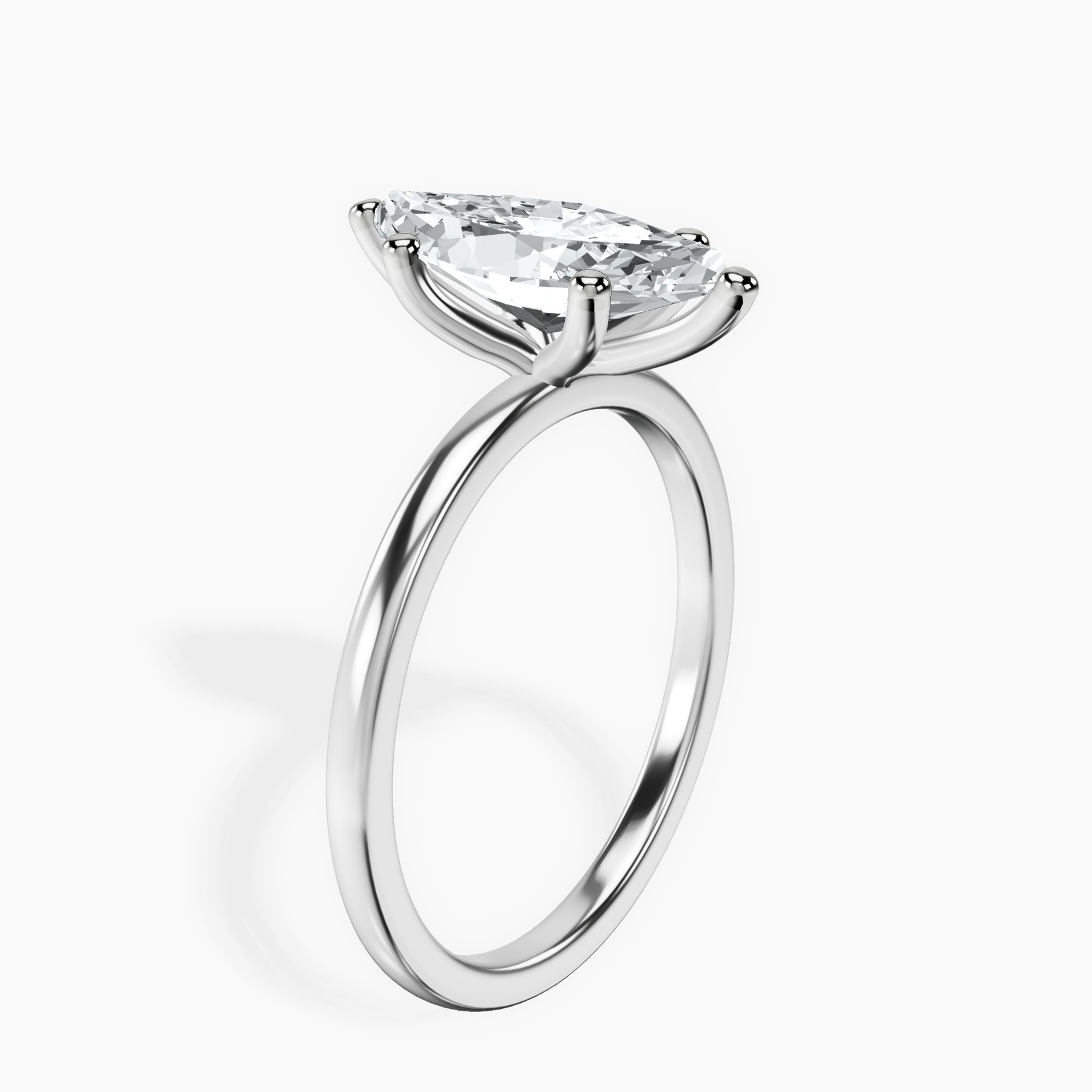 10kt White Gold Four Prong Solitaire 1.5mm Lab Diamond Ring standing product image one