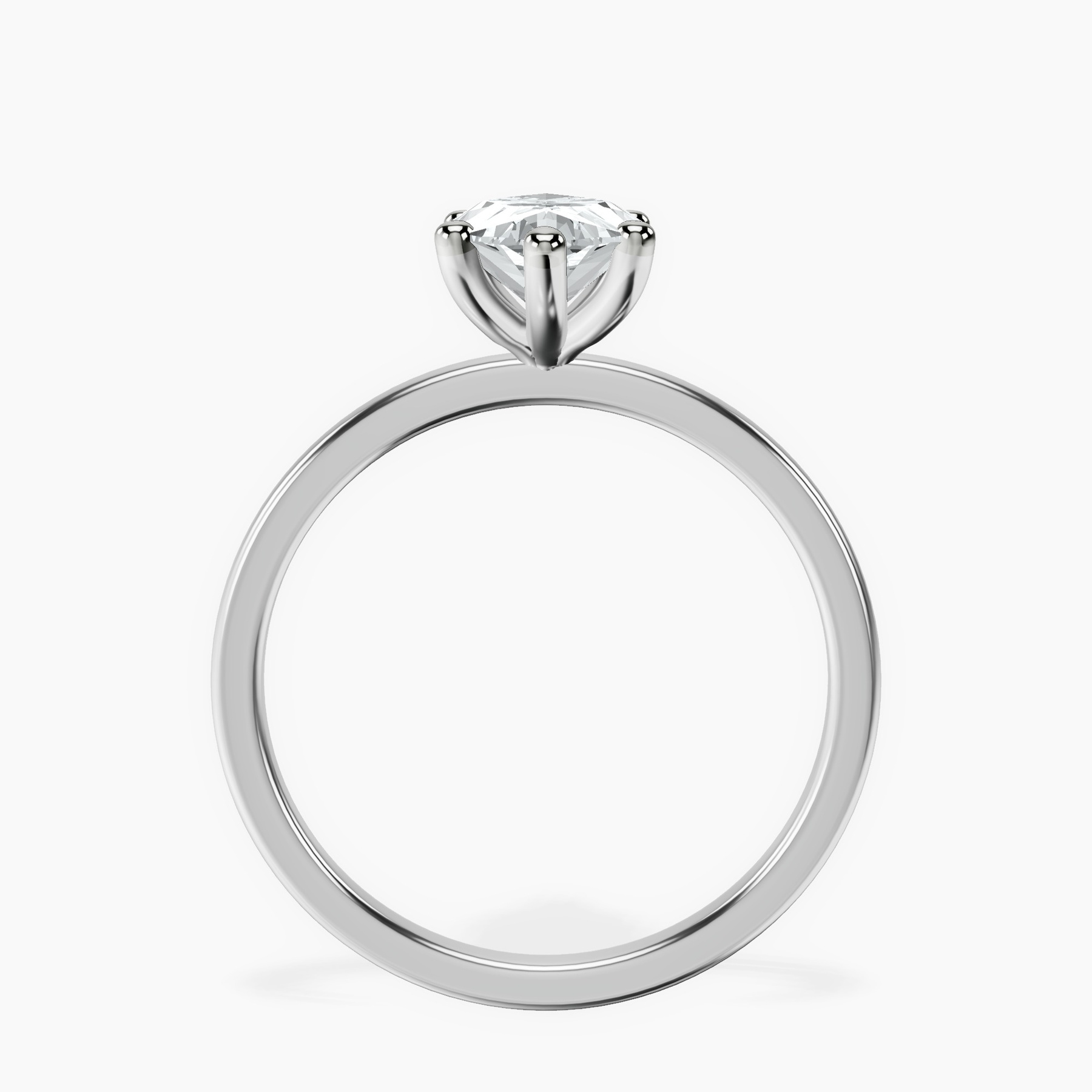 10kt White Gold Four Prong Solitaire 1.5mm Lab Diamond Ring side right image one