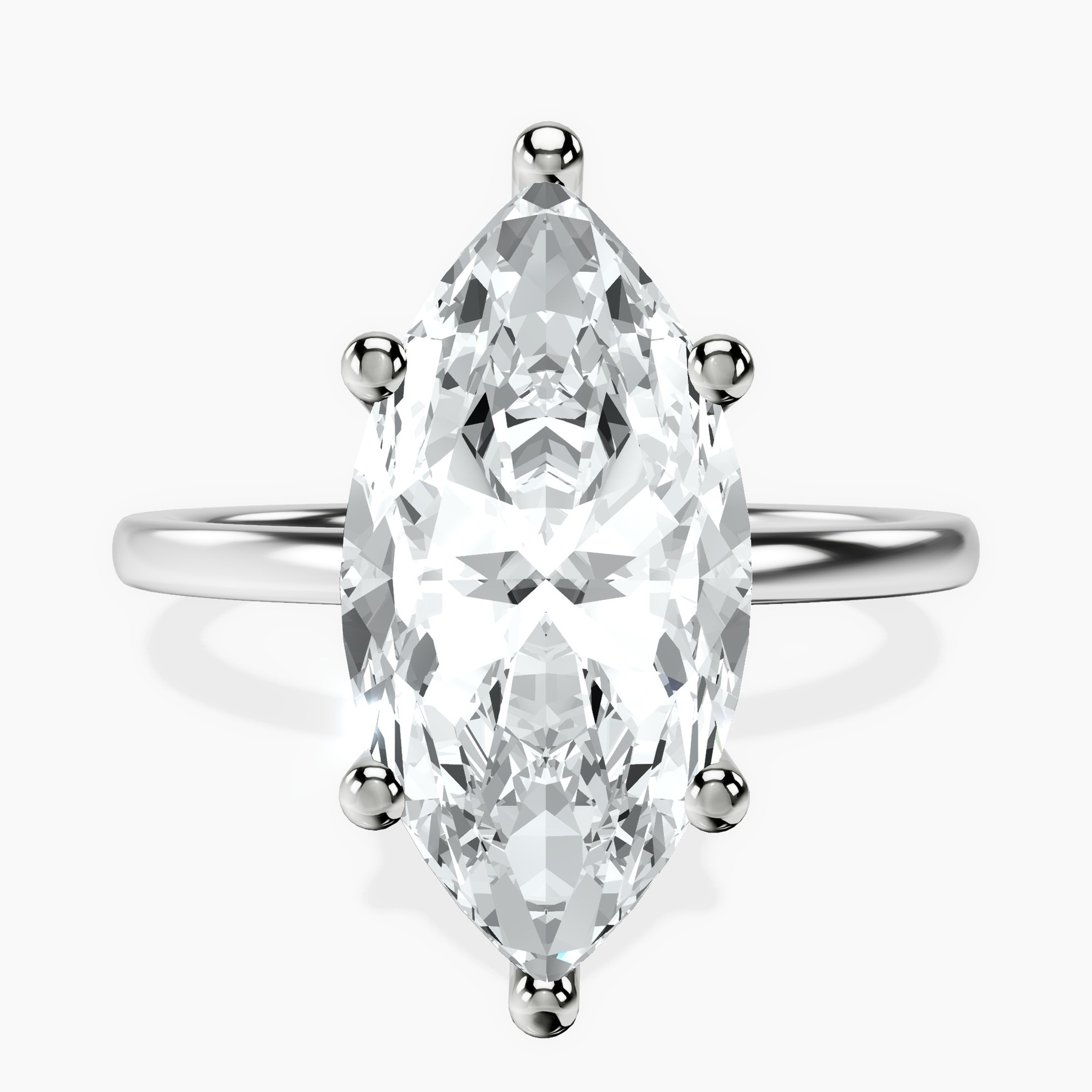 Platinum Four Prong Solitaire 1.5mm Lab Diamond Ring front image