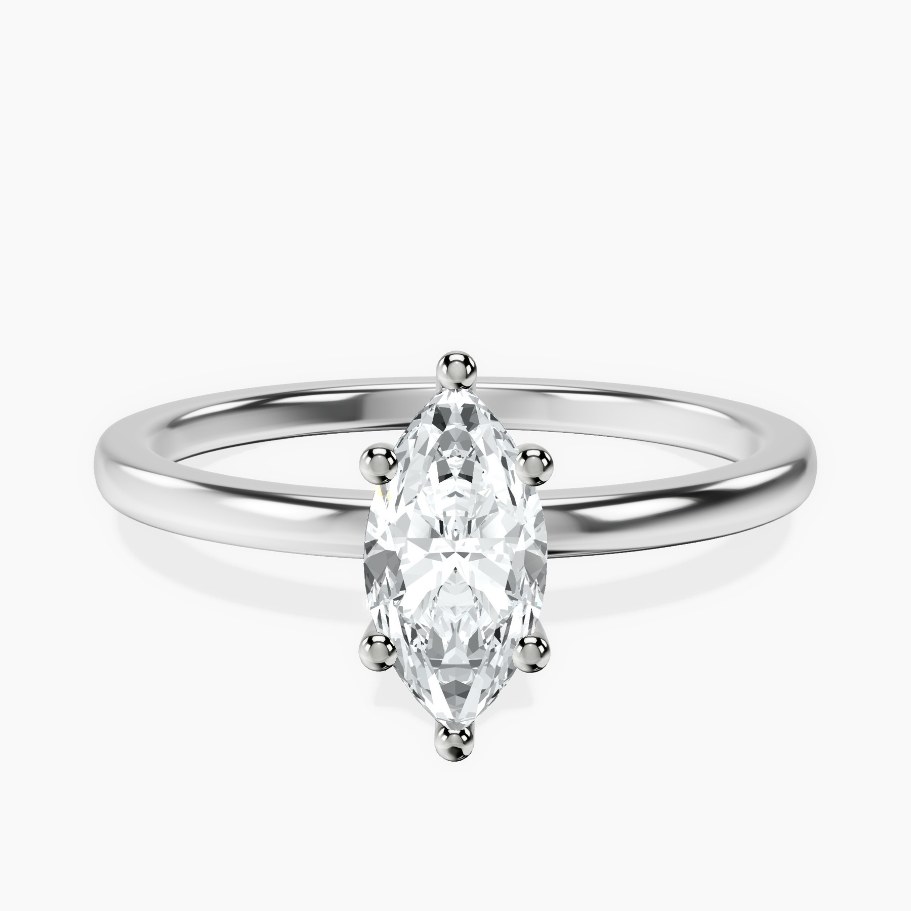 10kt White Gold Four Prong Solitaire 1.5mm Lab Diamond Ring front image