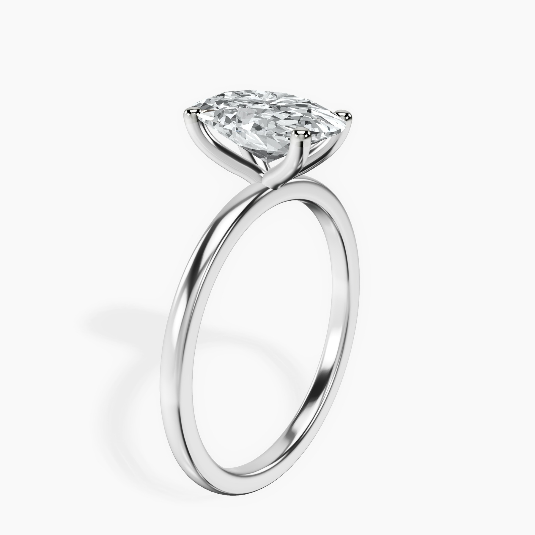 10kt White Gold Four Prong Solitaire 1.5mm Lab Diamond Ring standing product image one