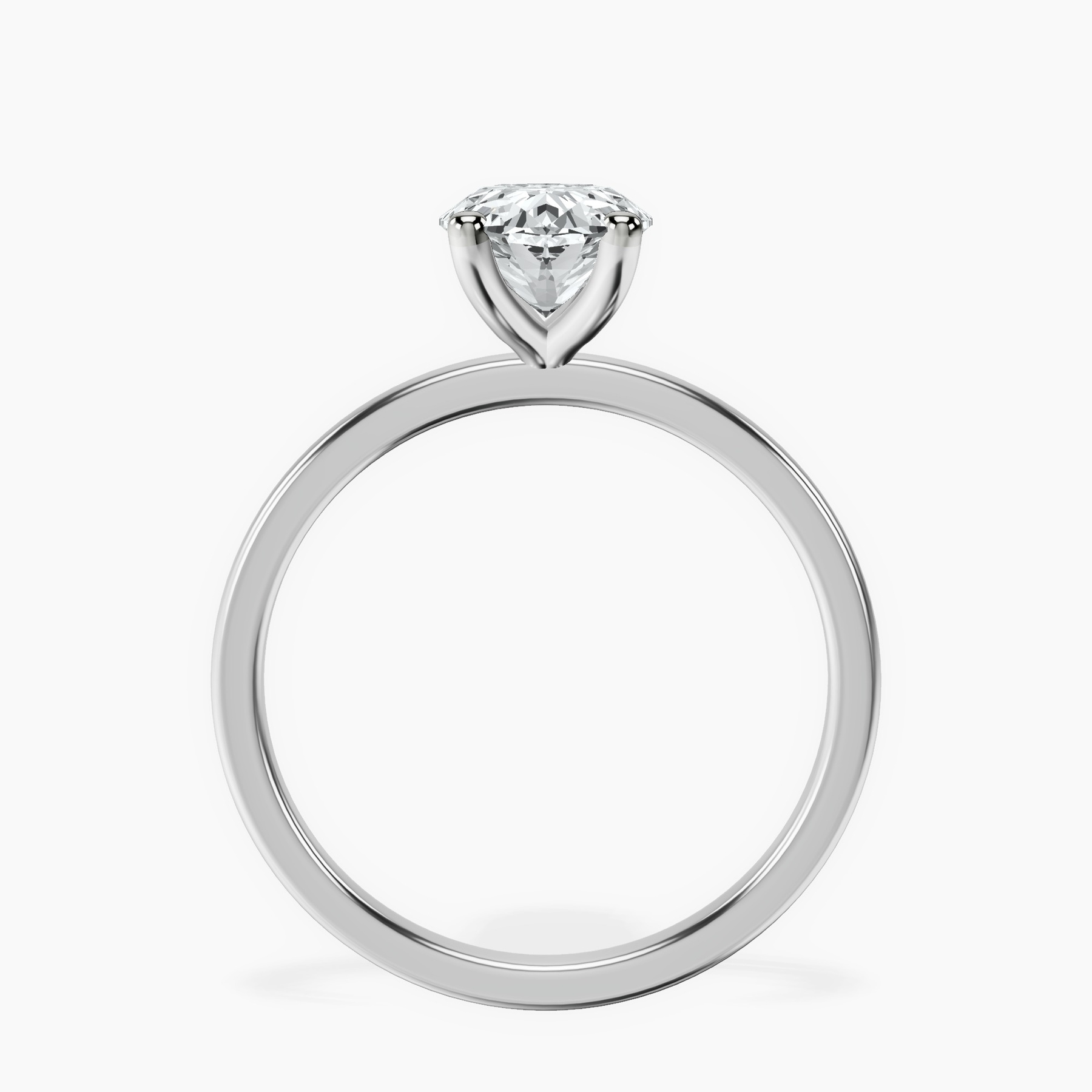 10kt White Gold Four Prong Solitaire 1.5mm Lab Diamond Ring side right image one