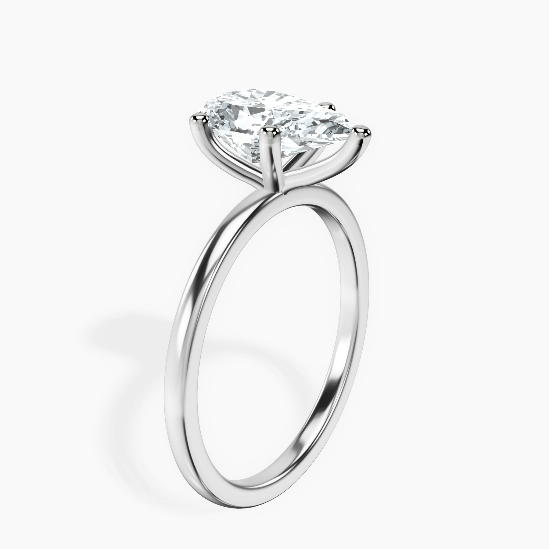 10kt White Gold Four Prong Solitaire 1.5mm Lab Diamond Ring standing product image one