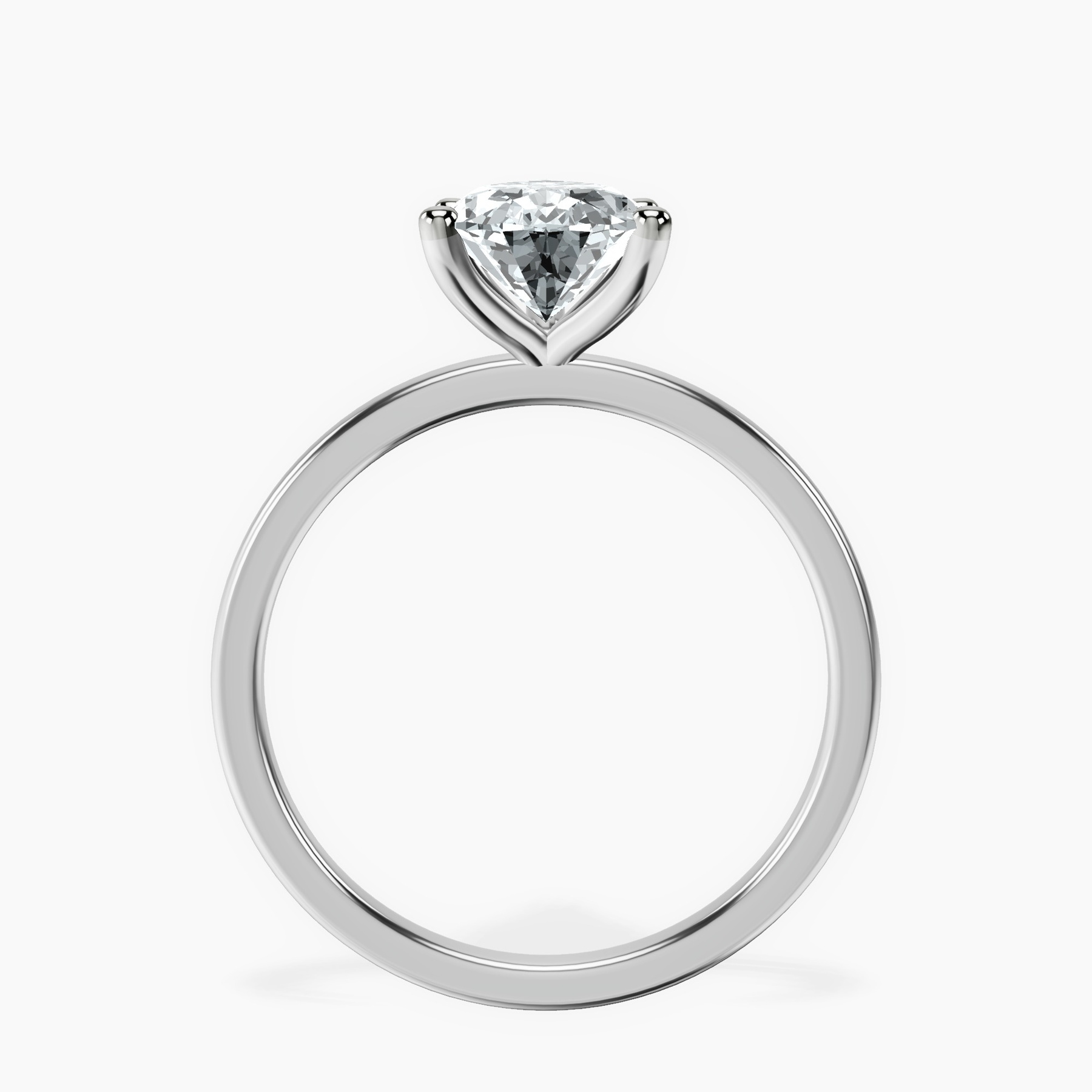 10kt White Gold Four Prong Solitaire 1.5mm Lab Diamond Ring side right image one