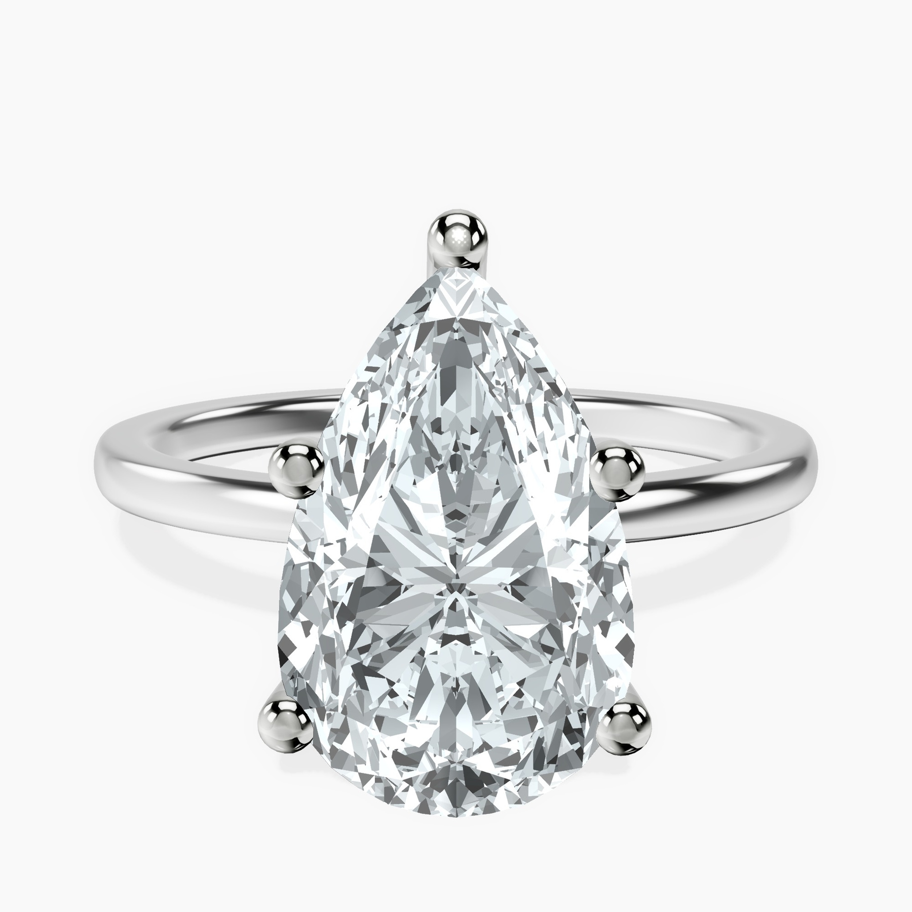 Platinum Four Prong Solitaire 1.5mm Lab Diamond Ring front image