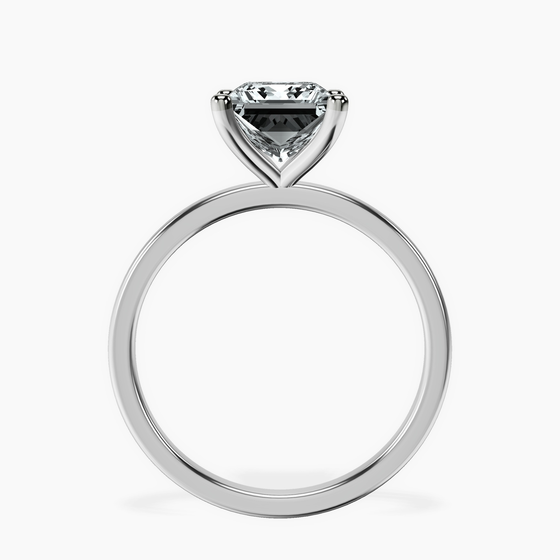 10kt White Gold Four Prong Solitaire 1.5mm Lab Diamond Ring side right image one