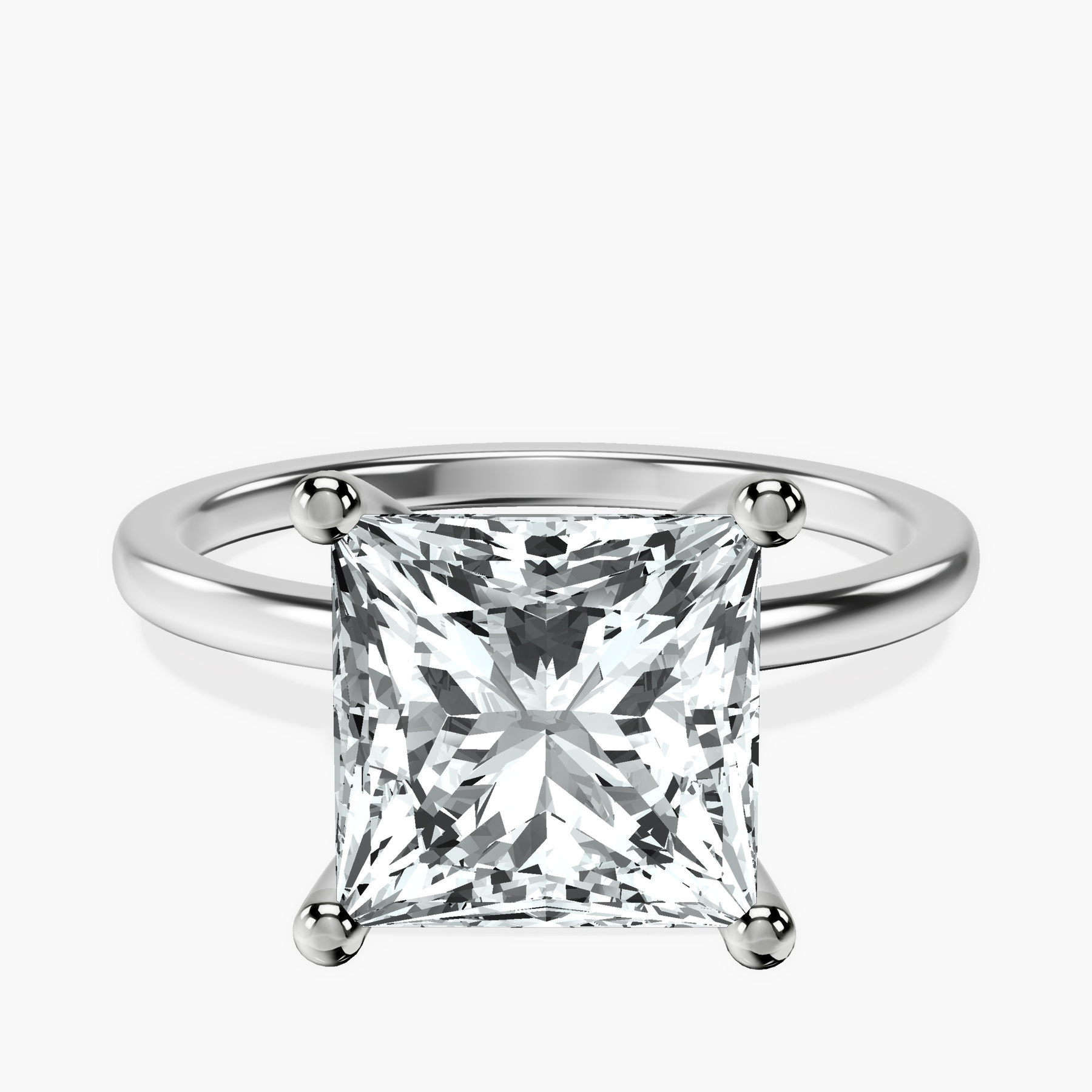 Platinum Four Prong Solitaire 1.5mm Lab Diamond Ring front image