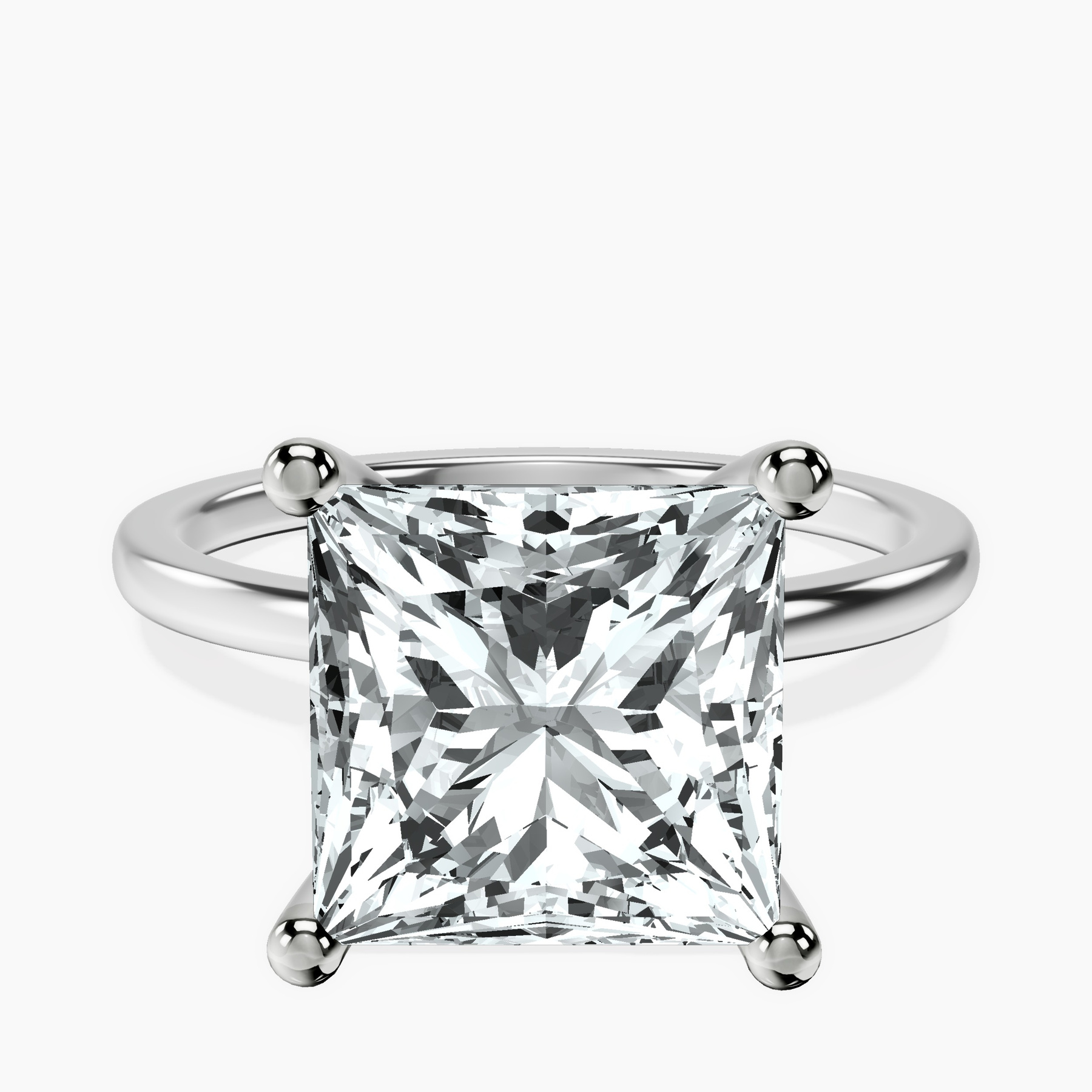 10kt White Gold Four Prong Solitaire 1.5mm Lab Diamond Ring front image