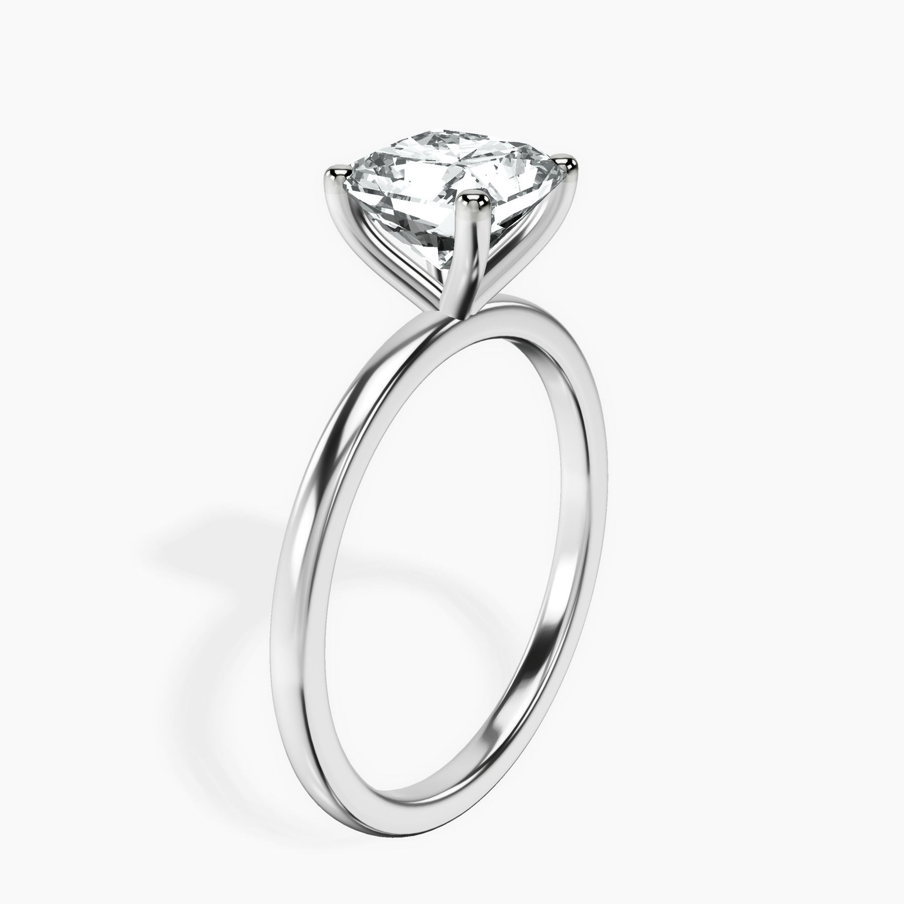 10kt White Gold Four Prong Solitaire 1.5mm Lab Diamond Ring standing product image one