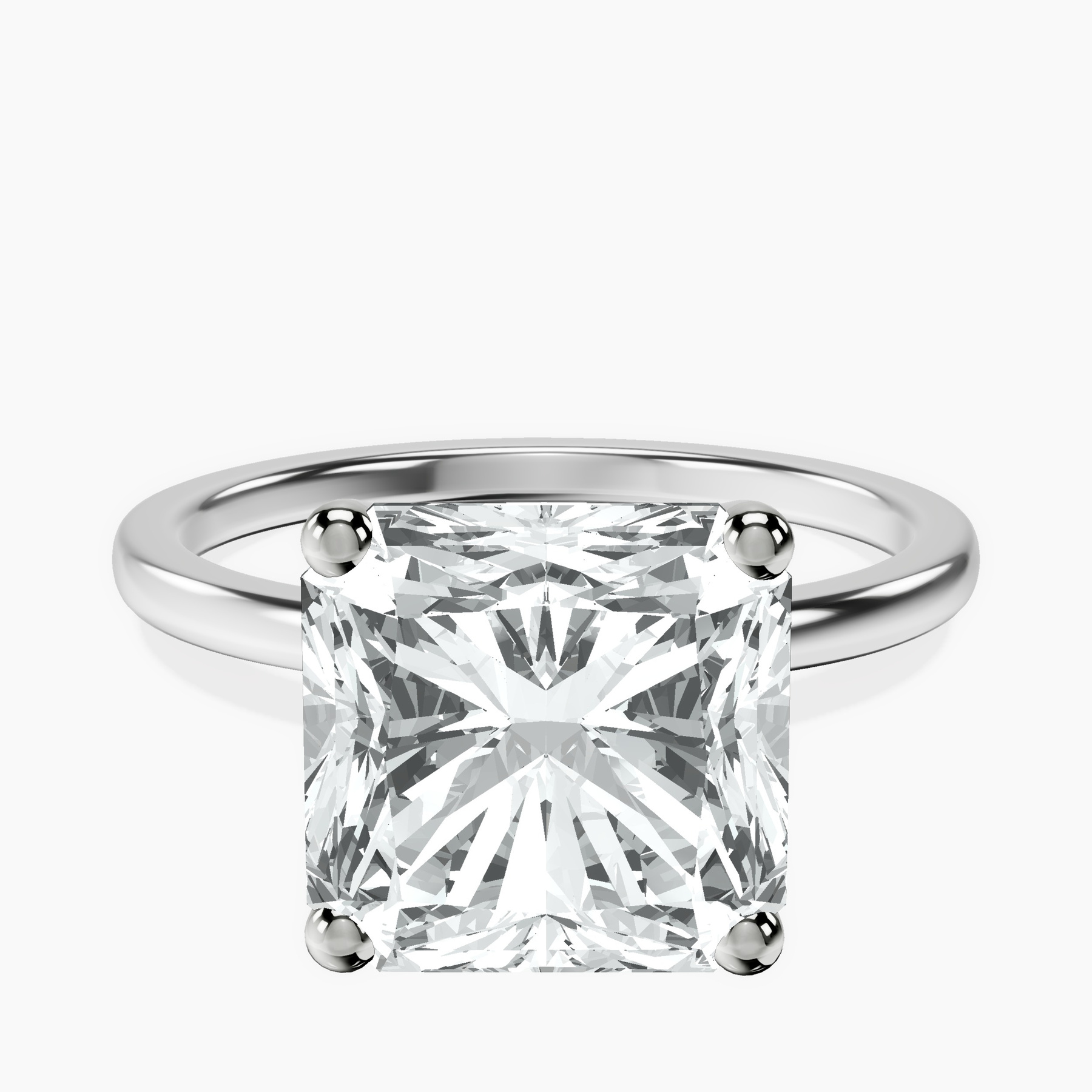 10kt White Gold Four Prong Solitaire 1.5mm Lab Diamond Ring front image