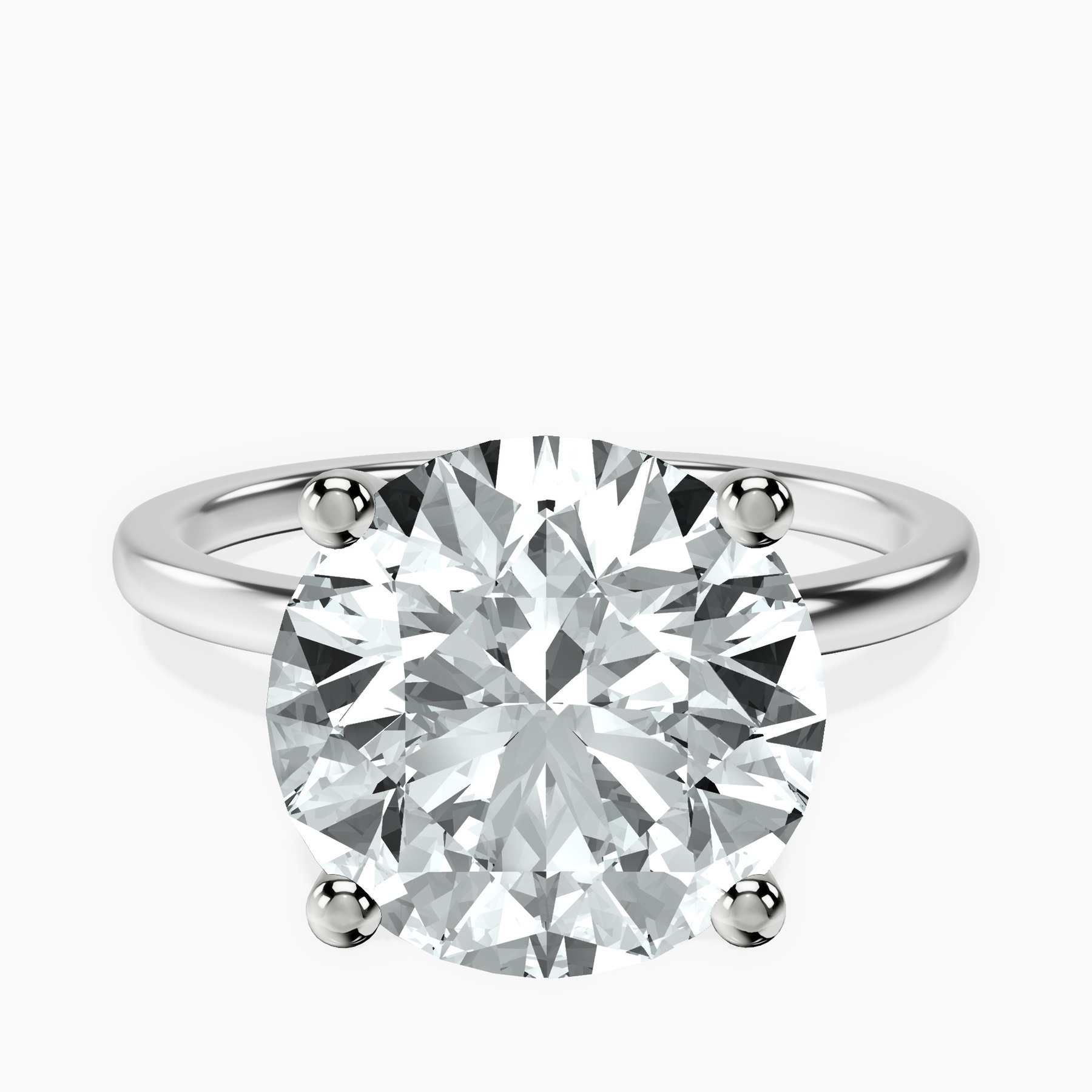 Platinum Four Prong Solitaire 1.5mm Lab Diamond Ring front image