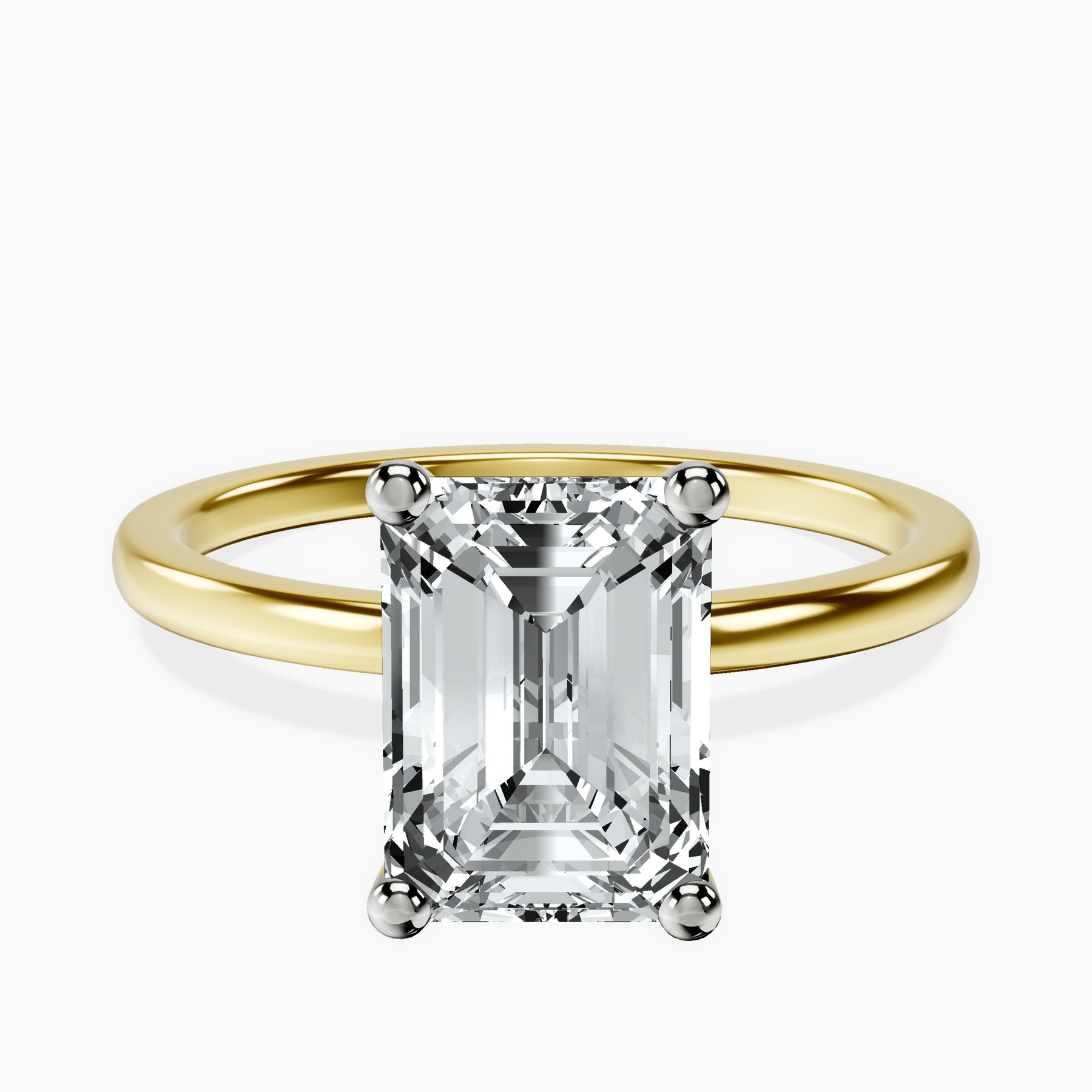 18kt Yellow Gold Four Prong Solitaire 1.5mm Lab Diamond Ring front image