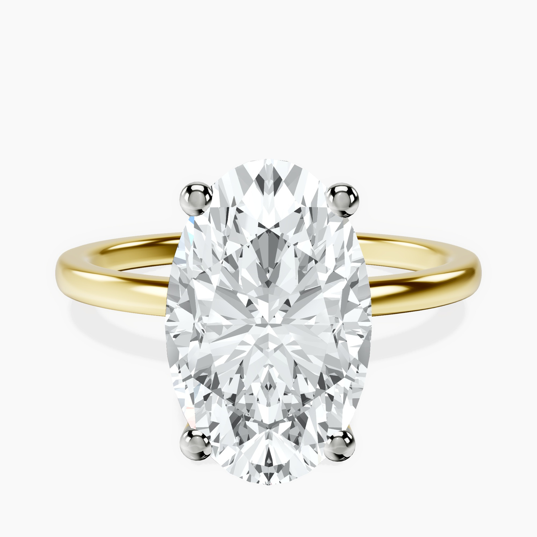 18kt Yellow Gold Four Prong Solitaire 1.5mm Lab Diamond Ring front image