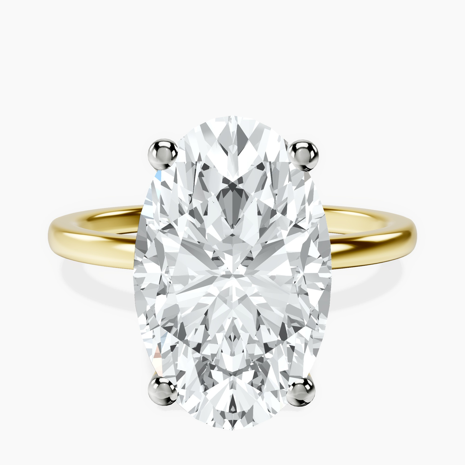 10kt Yellow Gold Four Prong Solitaire 1.5mm Lab Diamond Ring front image