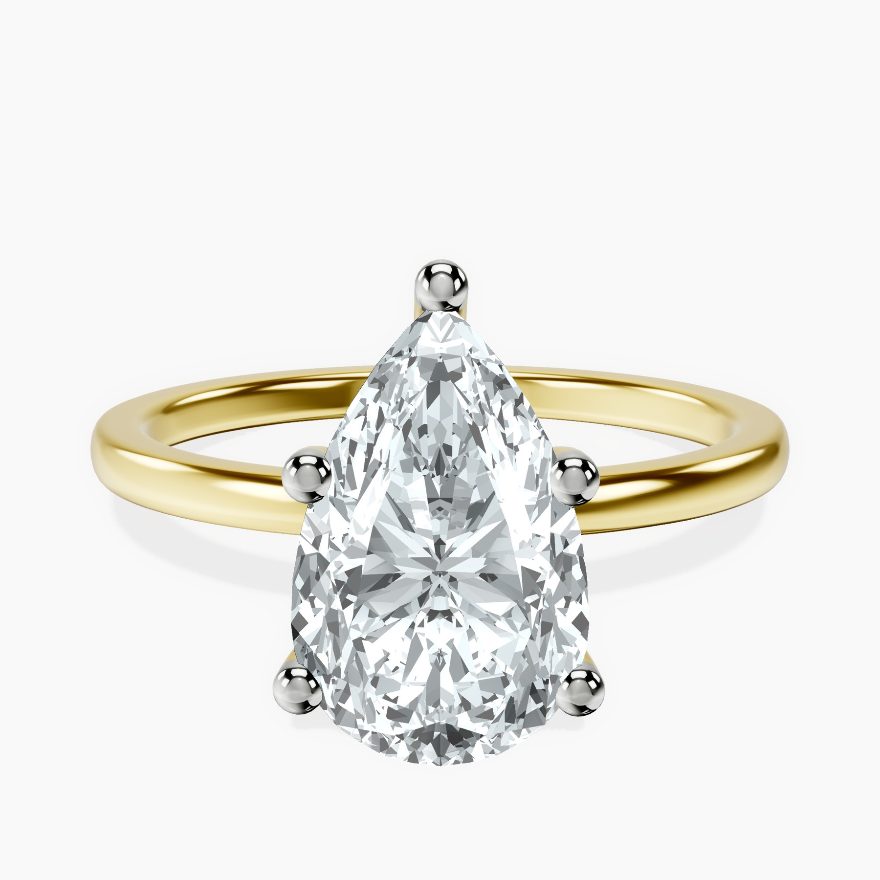 18kt Yellow Gold Four Prong Solitaire 1.5mm Lab Diamond Ring front image