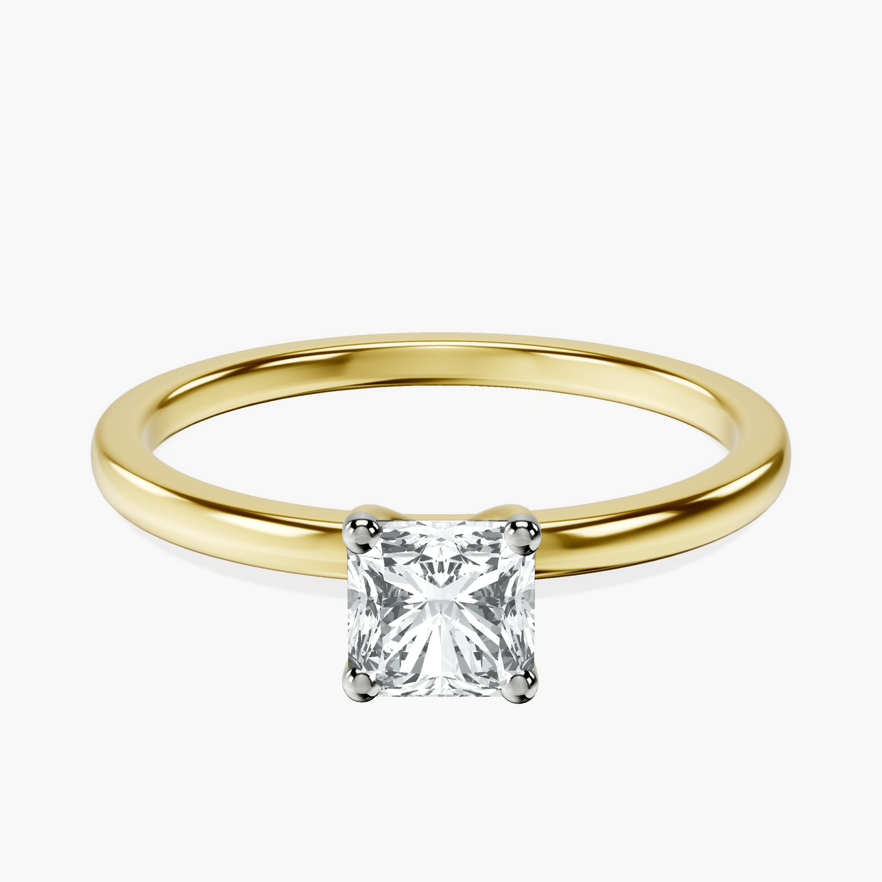 18kt Yellow Gold Four Prong Solitaire 1.5mm Lab Diamond Ring front image