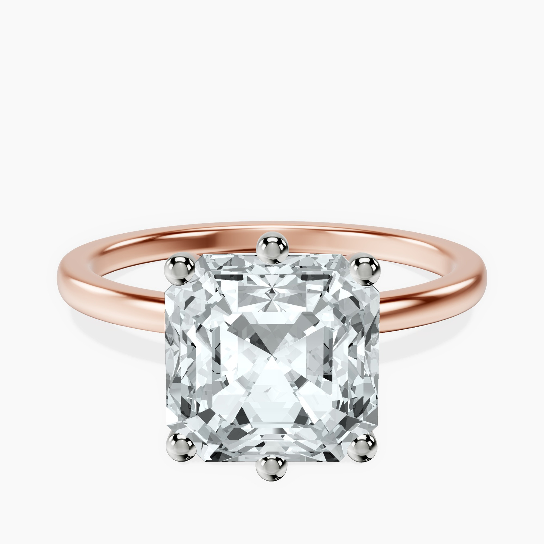 10kt Rose Gold Six Prong Solitaire 1.5mm Lab Diamond Ring front image