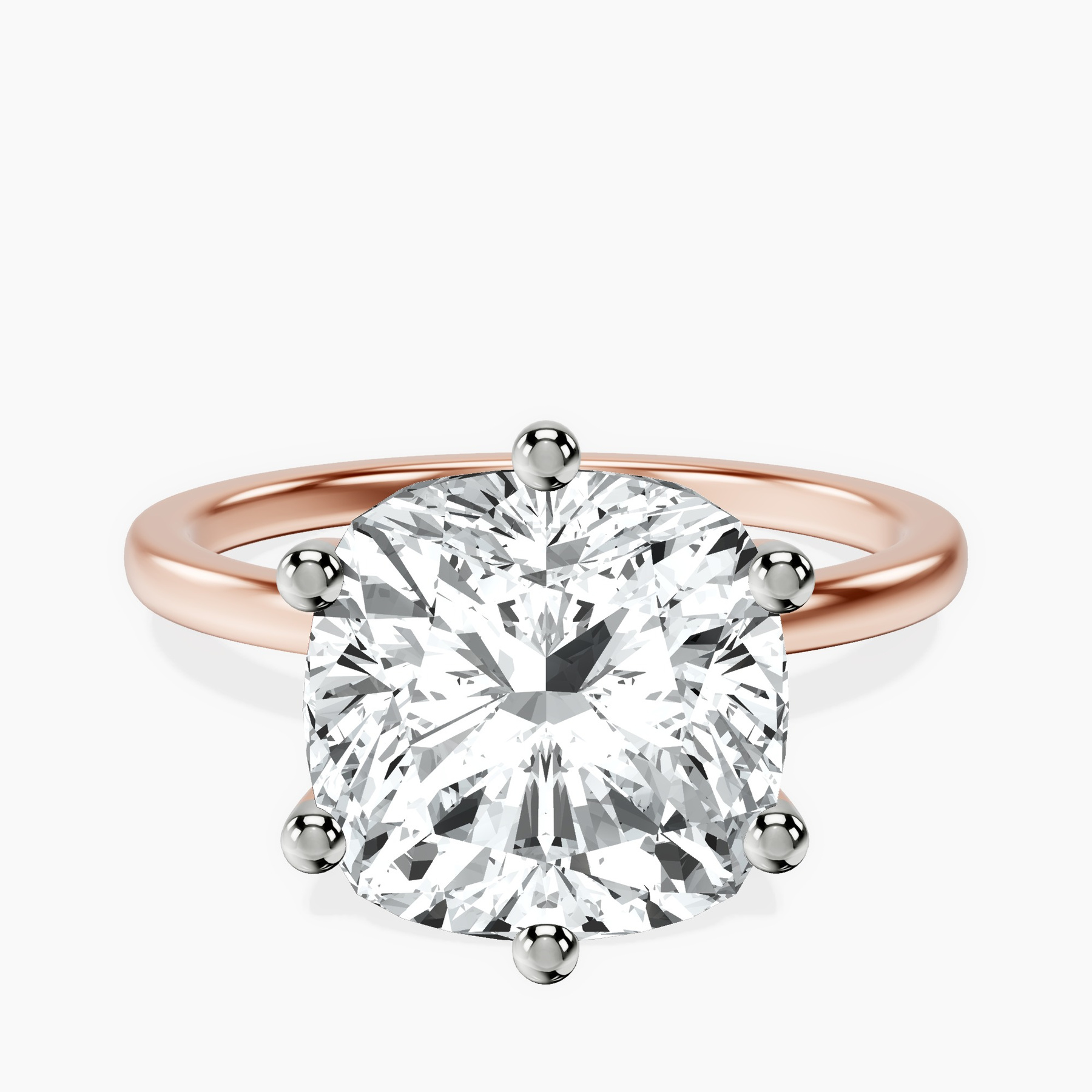 14kt Rose Gold Six Prong Solitaire 1.5mm Lab Diamond Ring front image