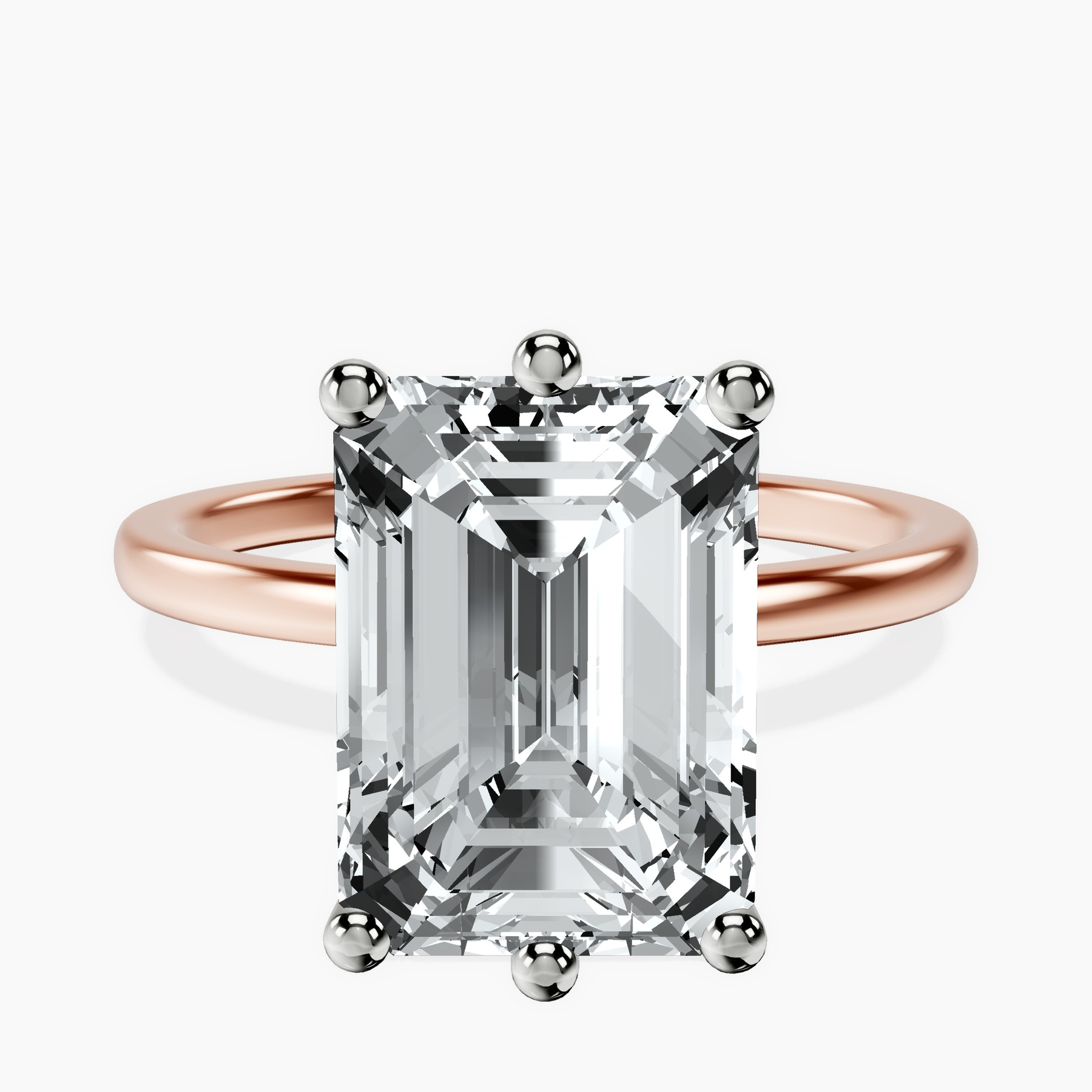10kt Rose Gold Six Prong Solitaire 1.5mm Lab Diamond Ring front image