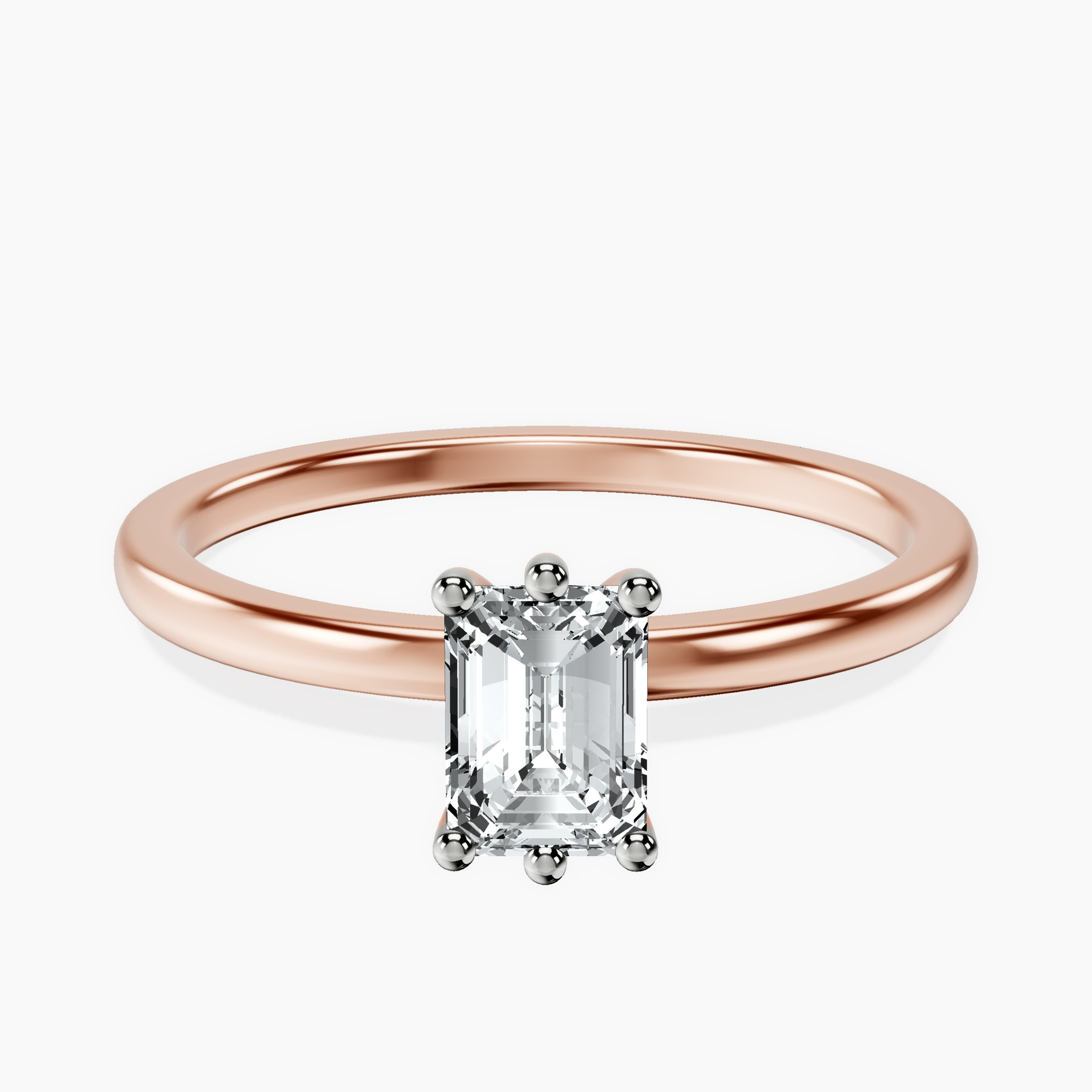 10kt Rose Gold Six Prong Solitaire 1.5mm Lab Diamond Ring front image
