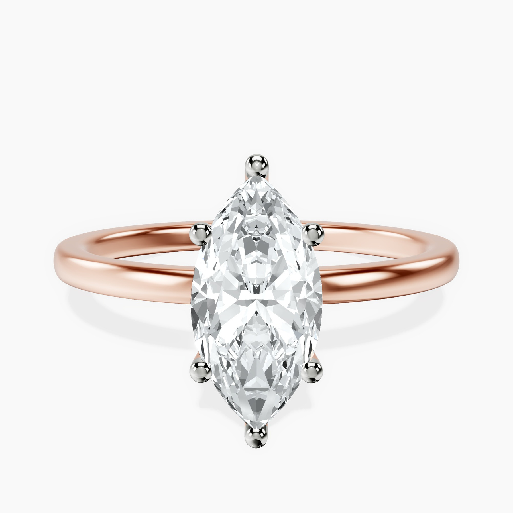 1.39 ct. marquise Six Prong Ring in 10kt rose gold rtr top