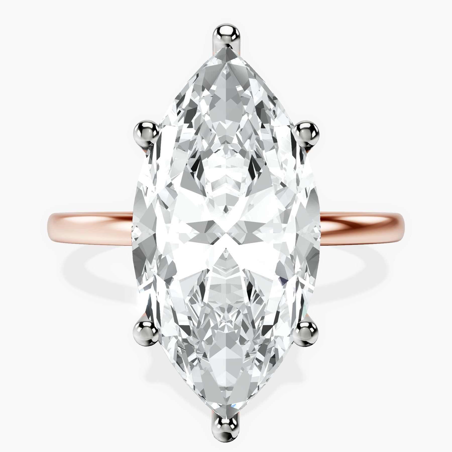 10kt Rose Gold Six Prong Solitaire 1.5mm Lab Diamond Ring front image