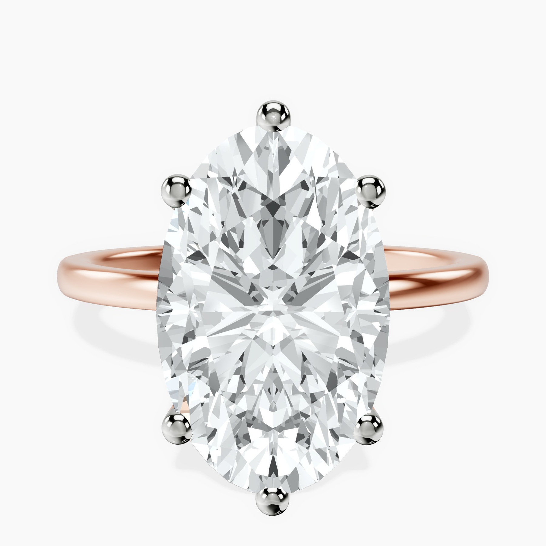 14kt Rose Gold Six Prong Solitaire 1.5mm Lab Diamond Ring front image