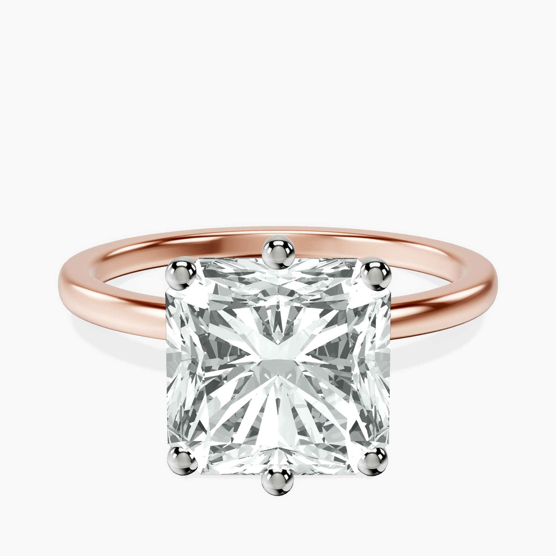 14kt Rose Gold Six Prong Solitaire 1.5mm Lab Diamond Ring front image