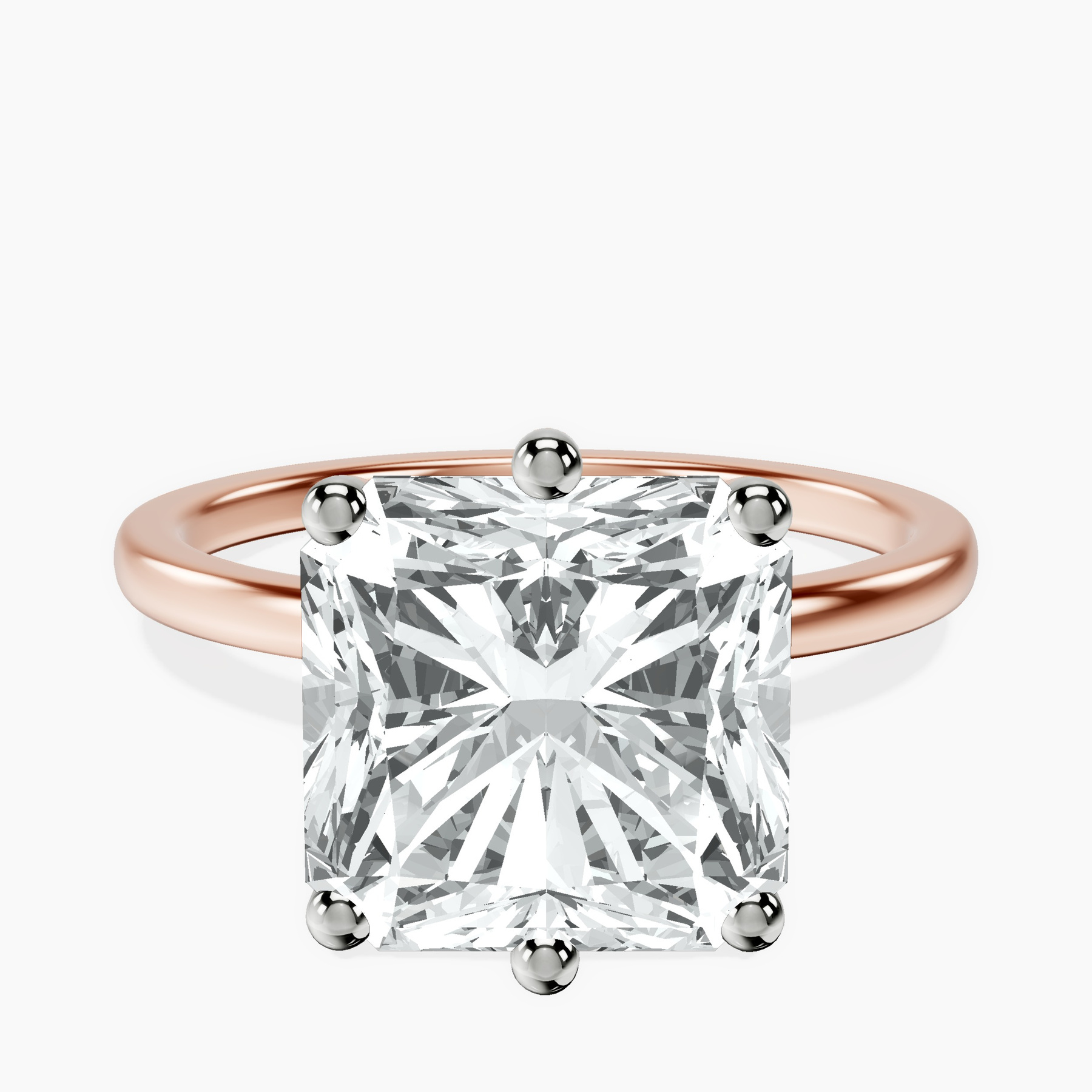 14kt Rose Gold Six Prong Solitaire 1.5mm Lab Diamond Ring front image