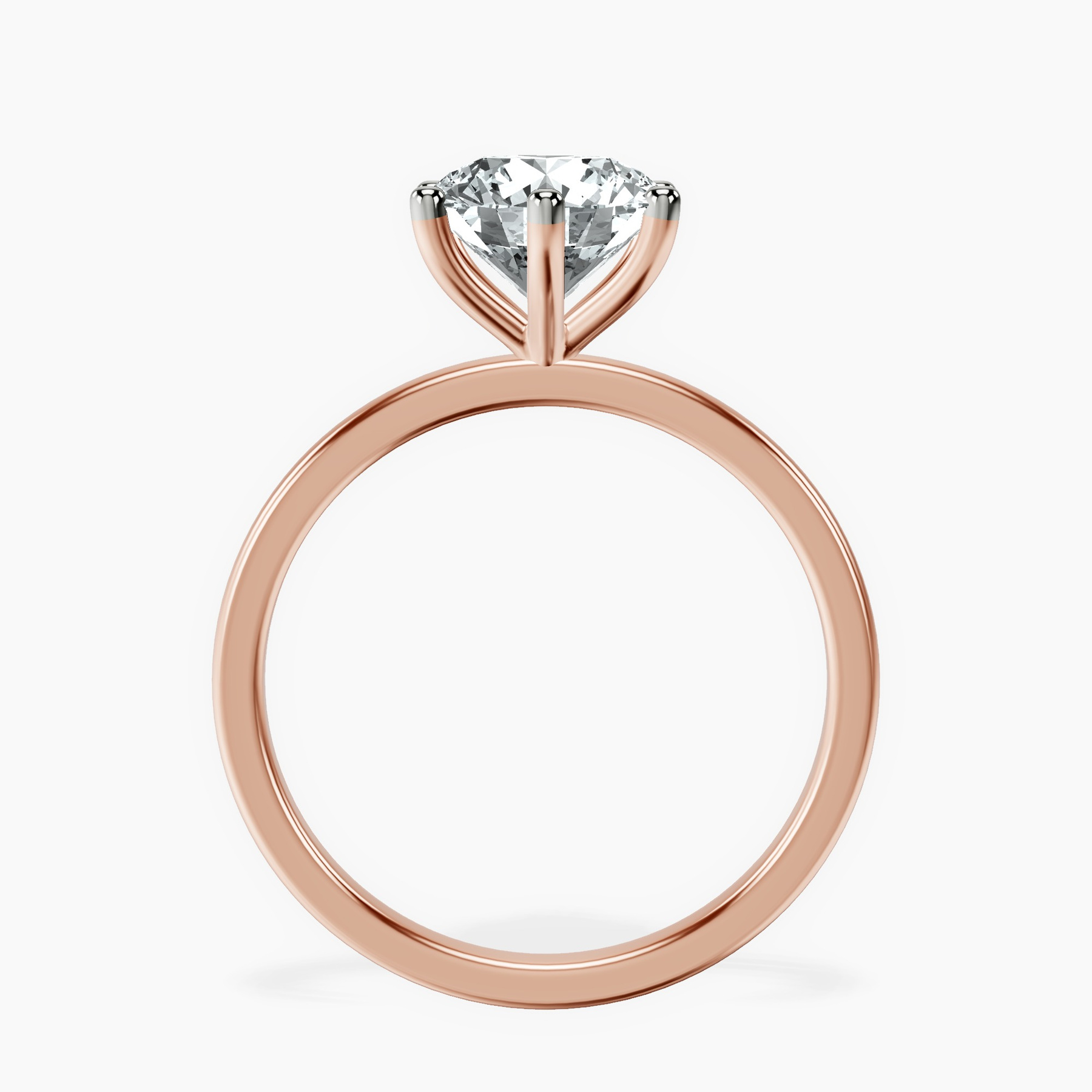 10kt Rose Gold Six Prong Solitaire 1.5mm Lab Diamond Ring side right image one