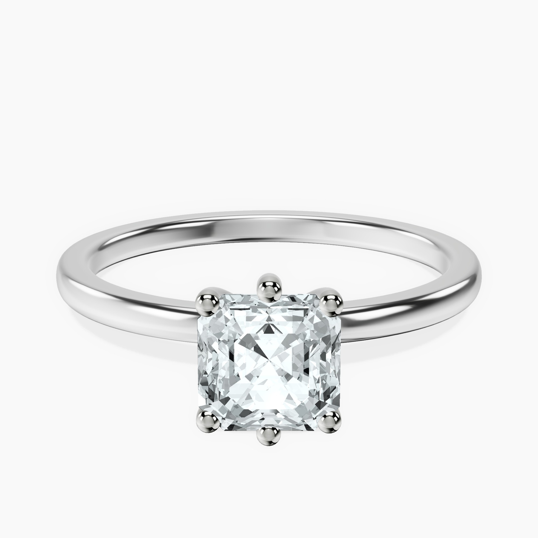 Platinum Six Prong Solitaire 1.5mm Lab Diamond Ring front image
