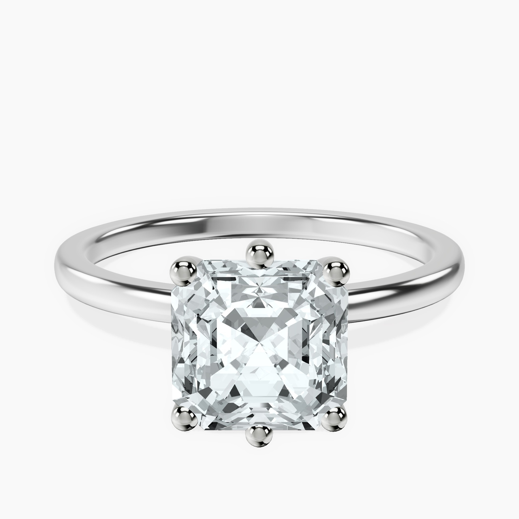 Platinum Six Prong Solitaire 1.5mm Lab Diamond Ring front image