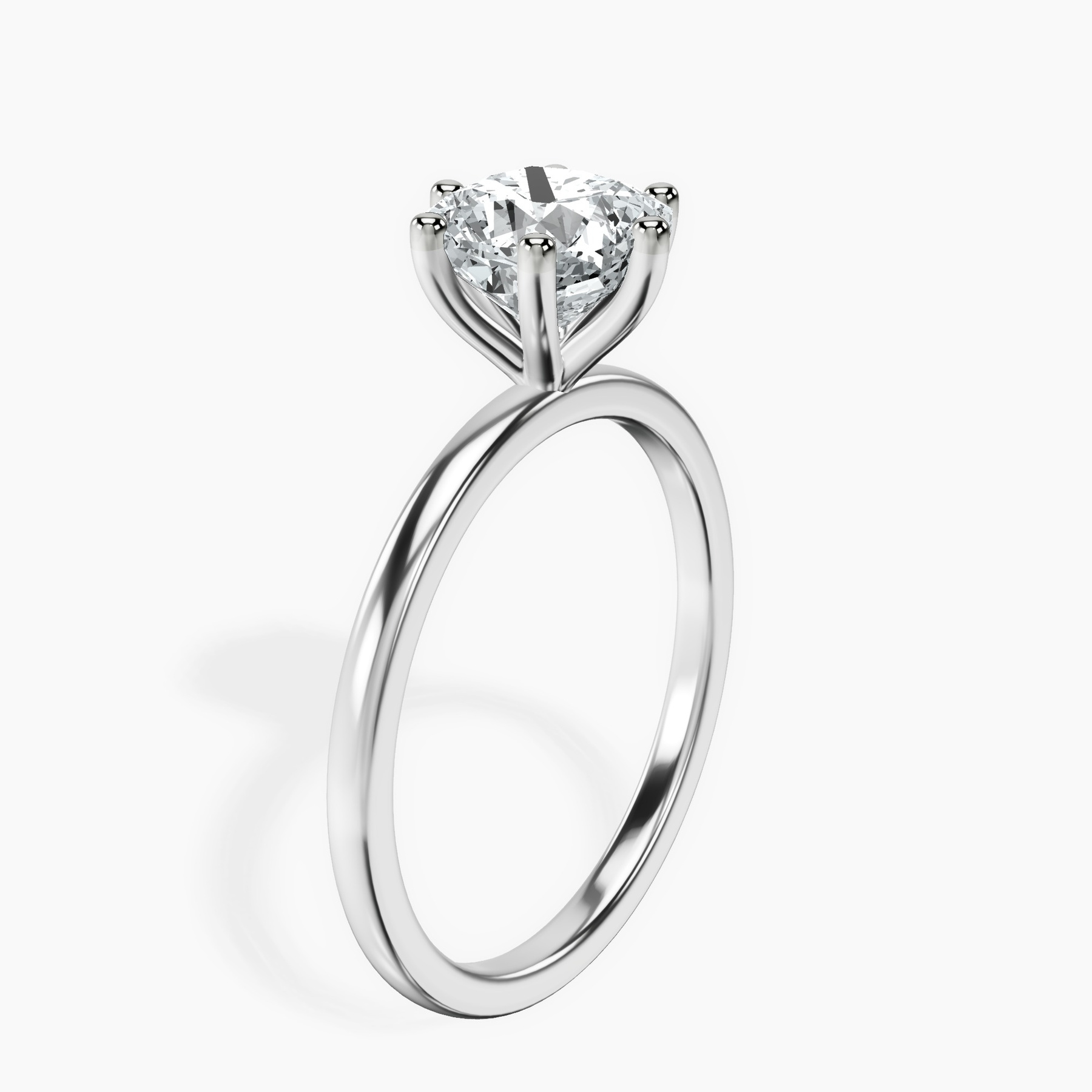 Platinum Six Prong Solitaire 1.5mm Lab Diamond Ring standing product image one