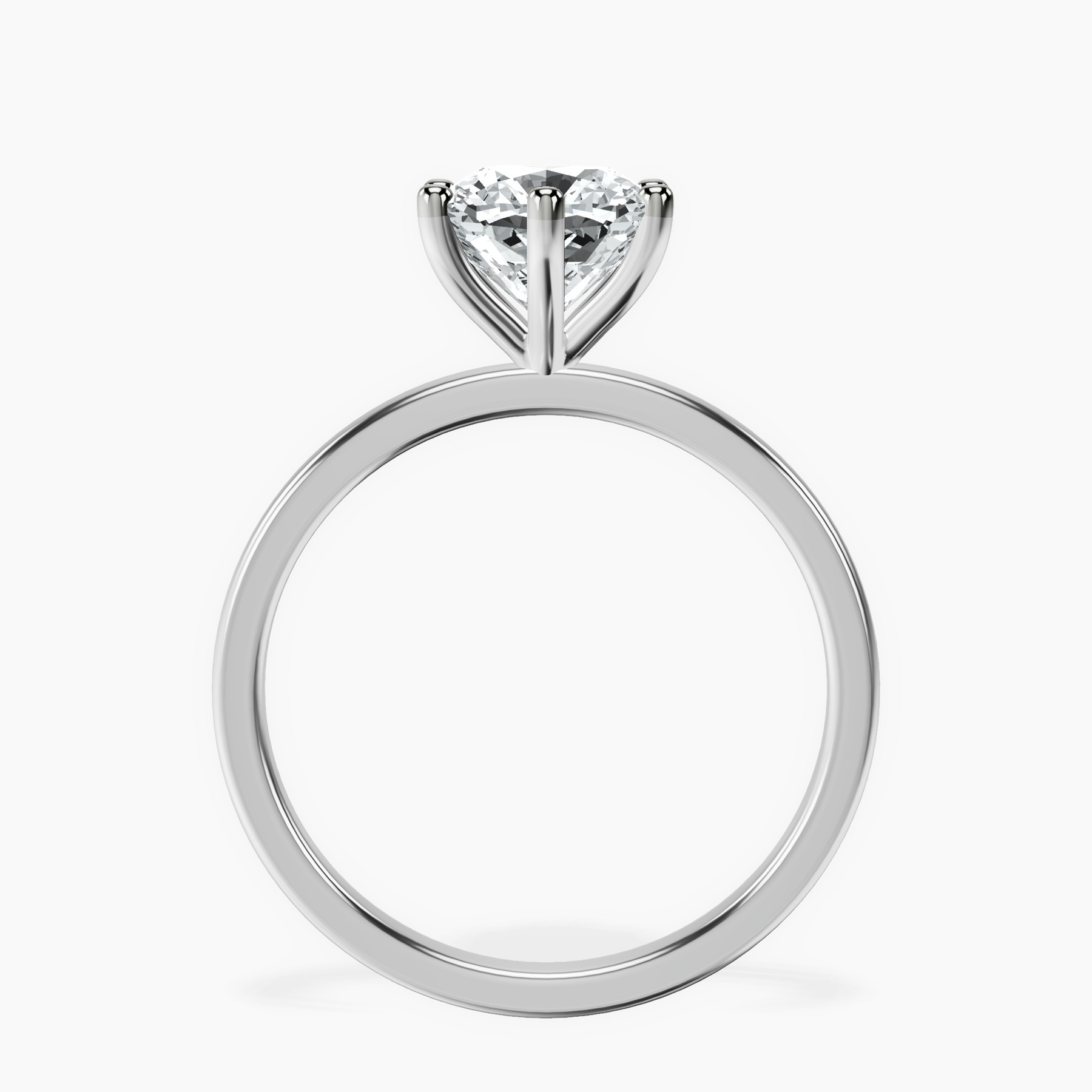 Platinum Six Prong Solitaire 1.5mm Lab Diamond Ring side right image one