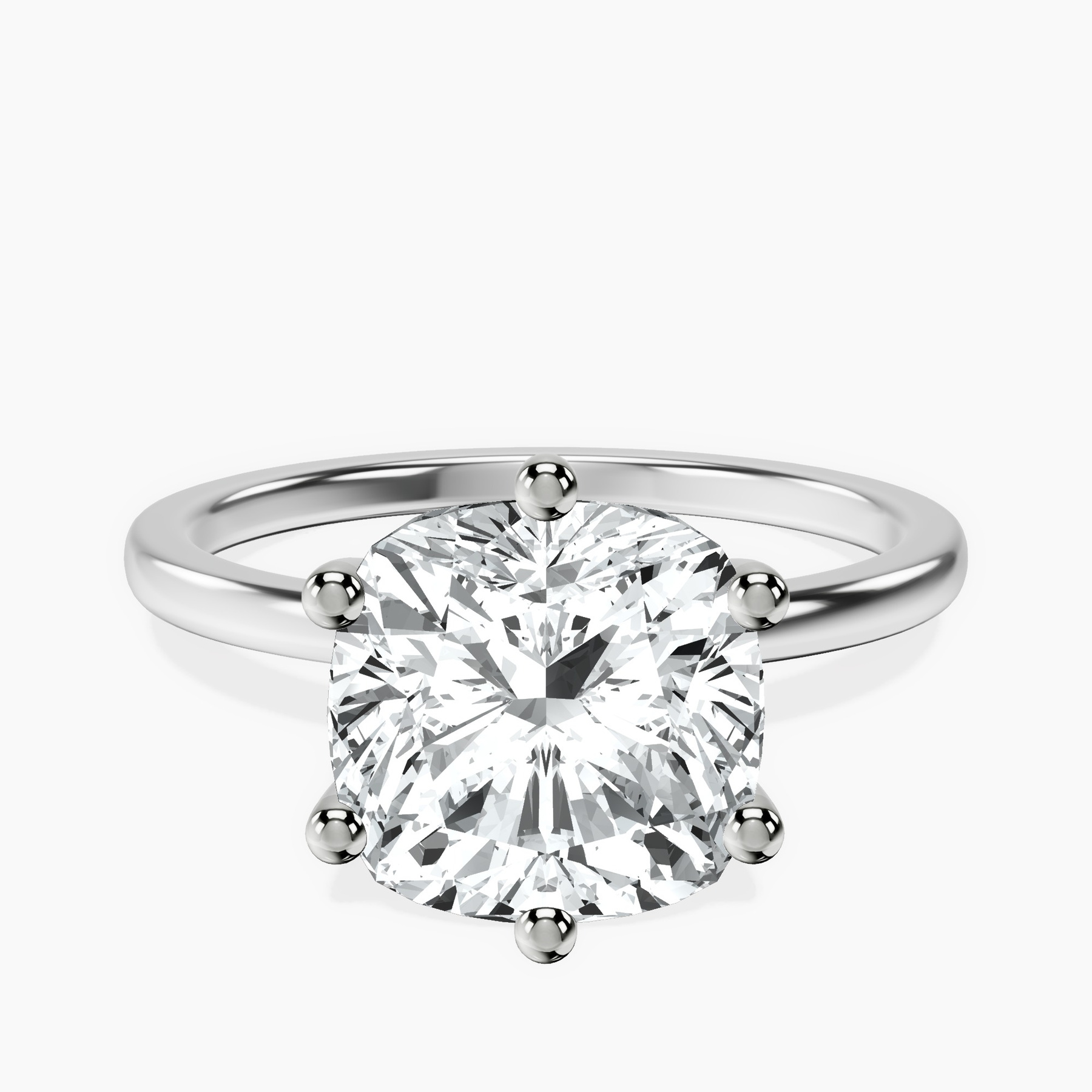 Platinum Six Prong Solitaire 1.5mm Lab Diamond Ring front image