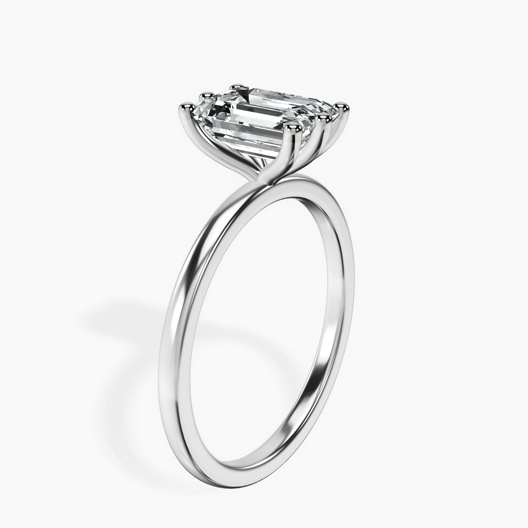 10kt White Gold Six Prong Solitaire 1.5mm Lab Diamond Ring standing product image one