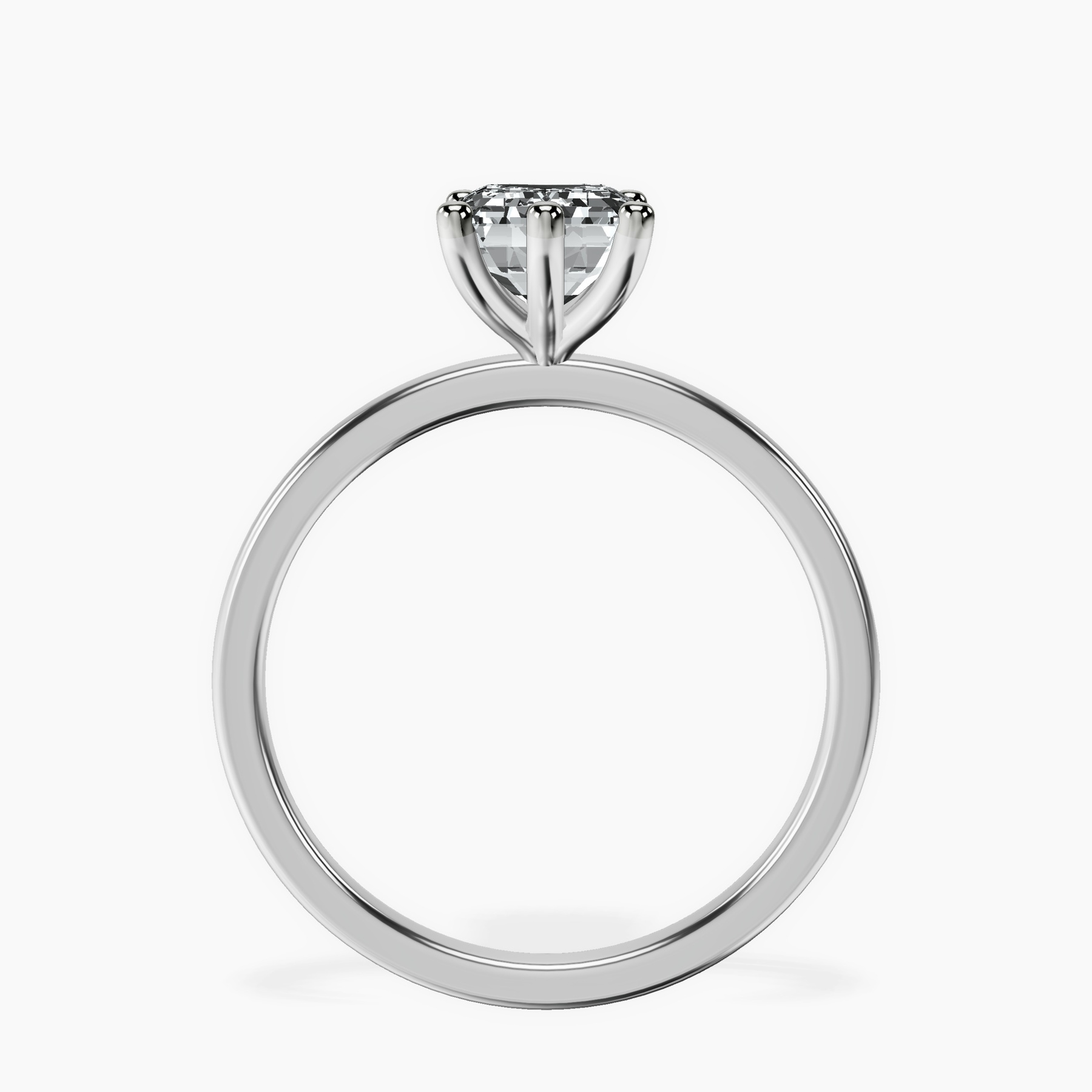 10kt White Gold Six Prong Solitaire 1.5mm Lab Diamond Ring side right image one