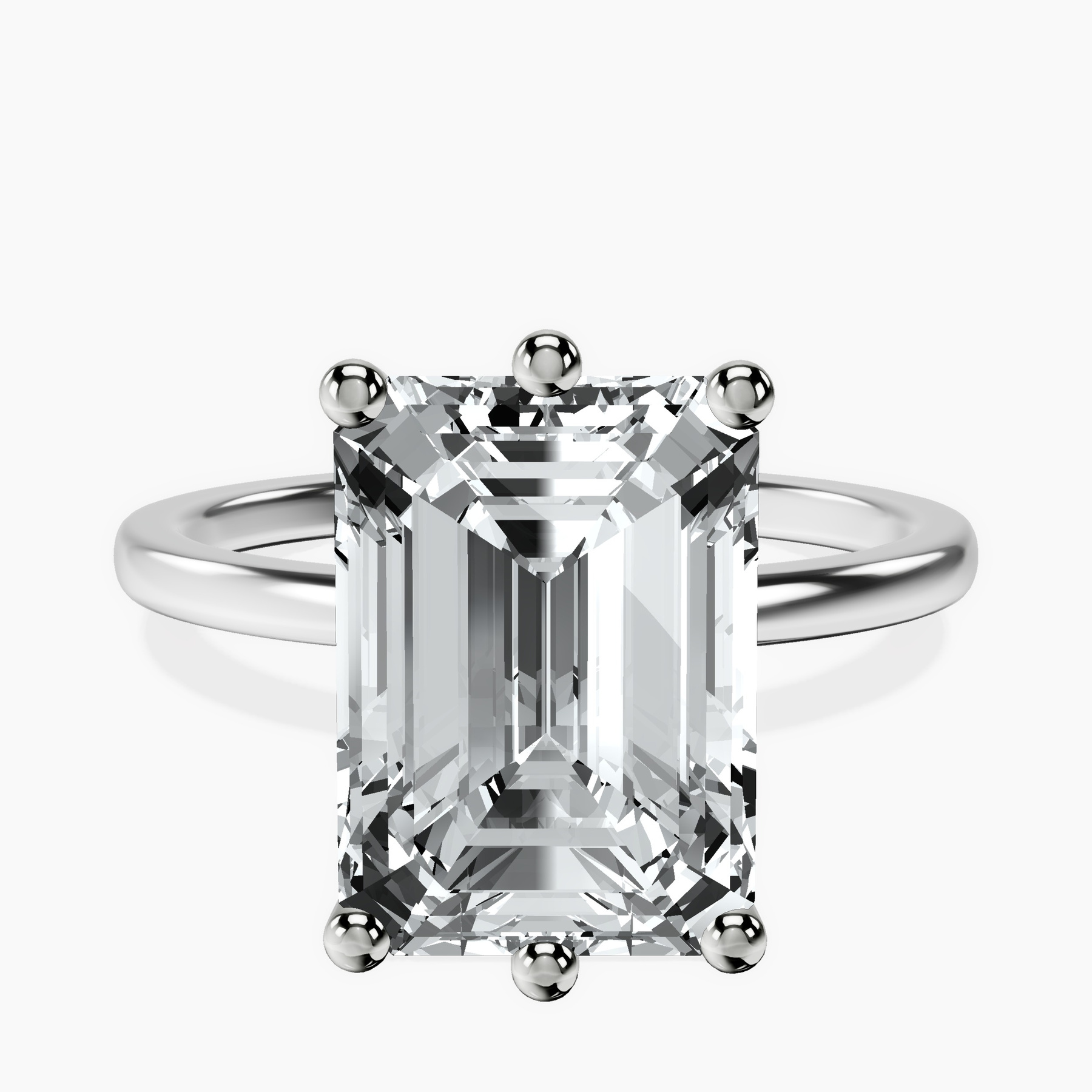 14kt White Gold Six Prong Solitaire 1.5mm Lab Diamond Ring front image