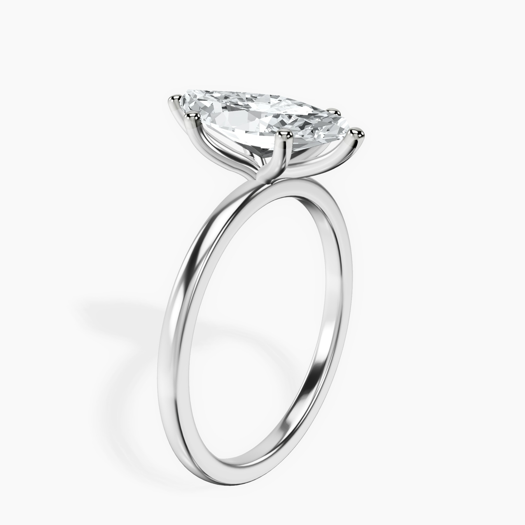 10kt White Gold Six Prong Solitaire 1.5mm Lab Diamond Ring standing product image one