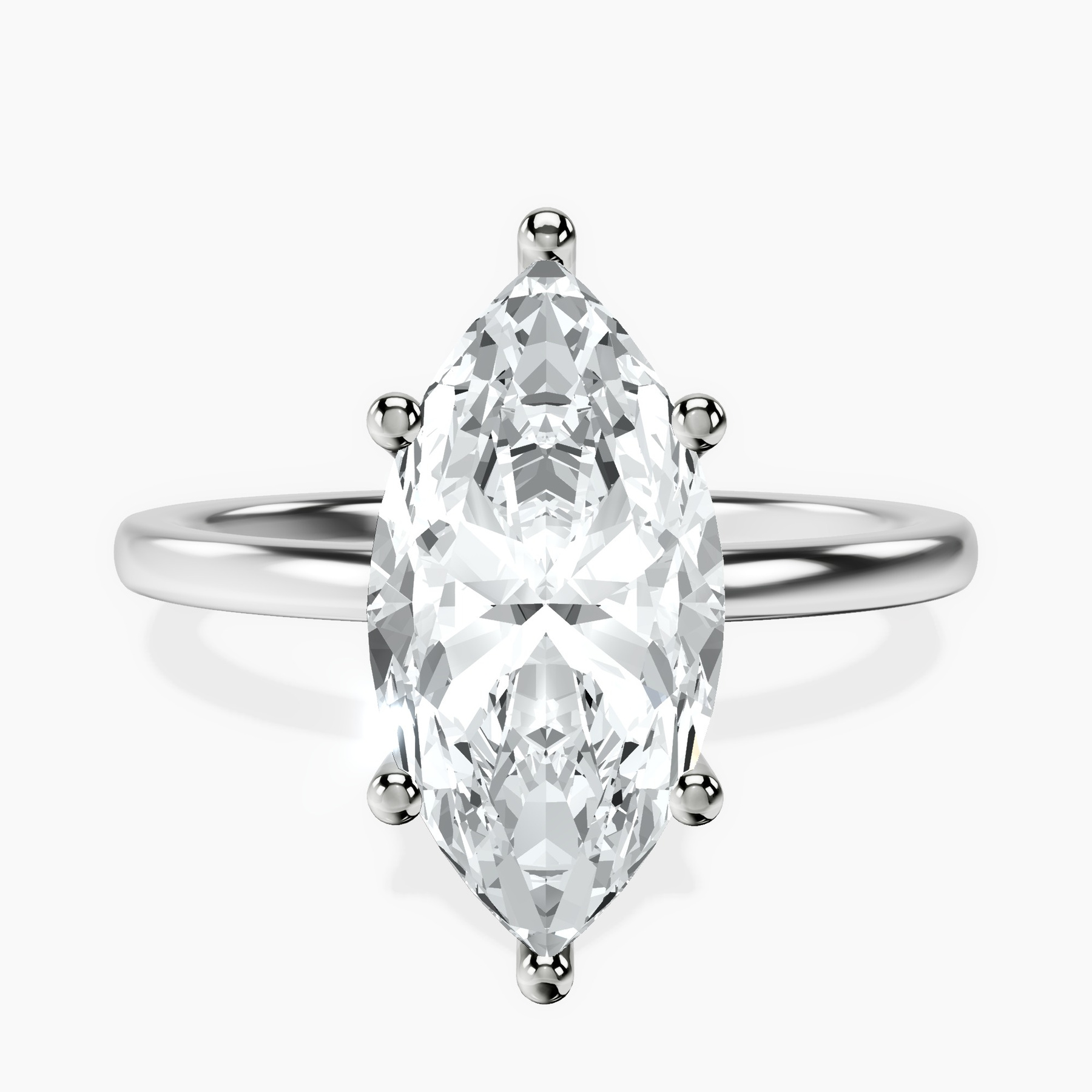 Platinum Six Prong Solitaire 1.5mm Lab Diamond Ring front image