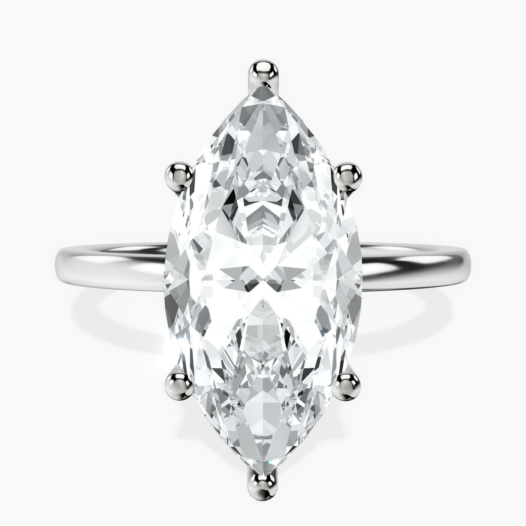 Platinum Six Prong Solitaire 1.5mm Lab Diamond Ring front image